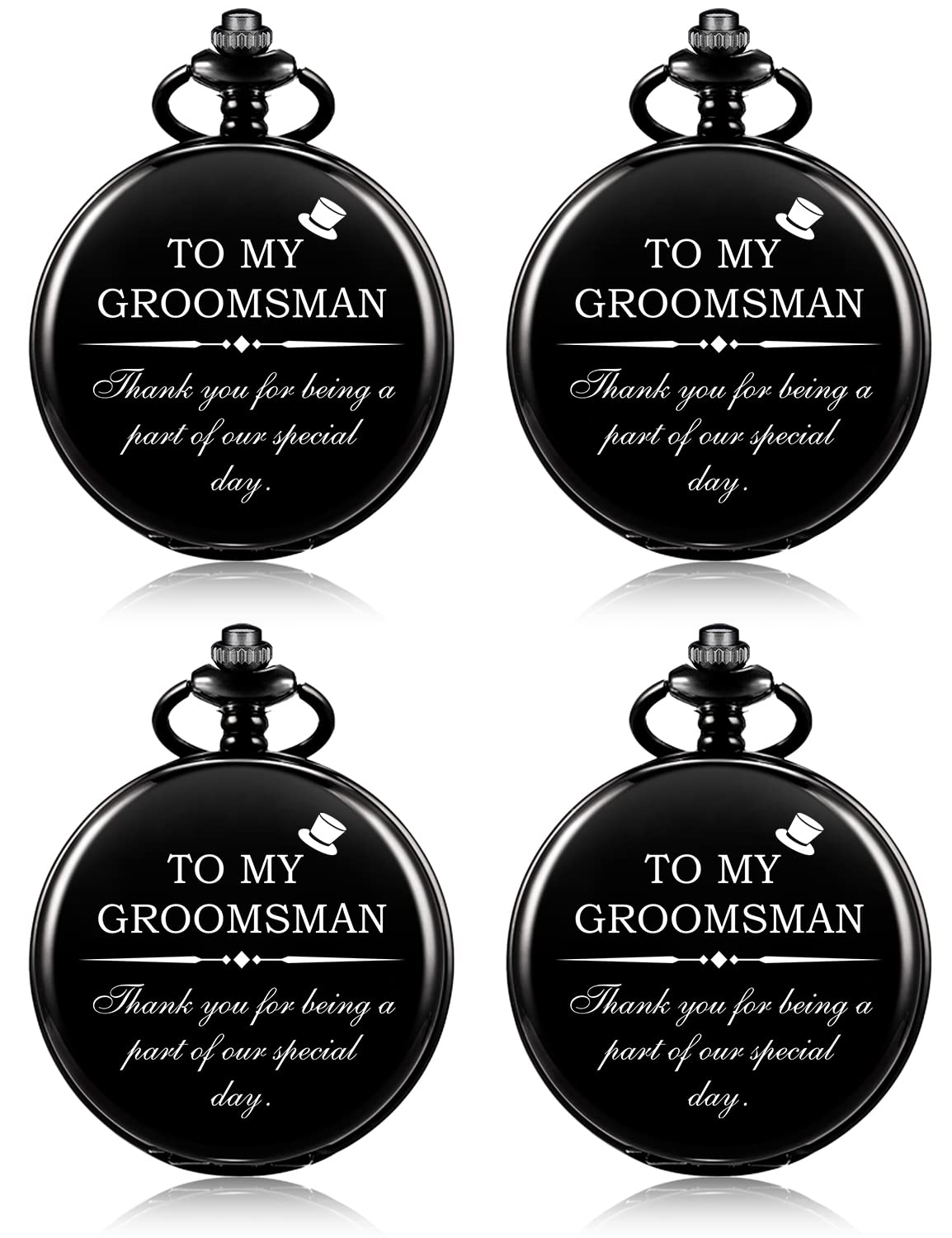 ManChDa Engraved Pocket Watch for Men - Premium Groomsmen Gift Set, Bestman Wedding Accessories - Perfect for Groomsman, Best Man & Wedding Party Gifts