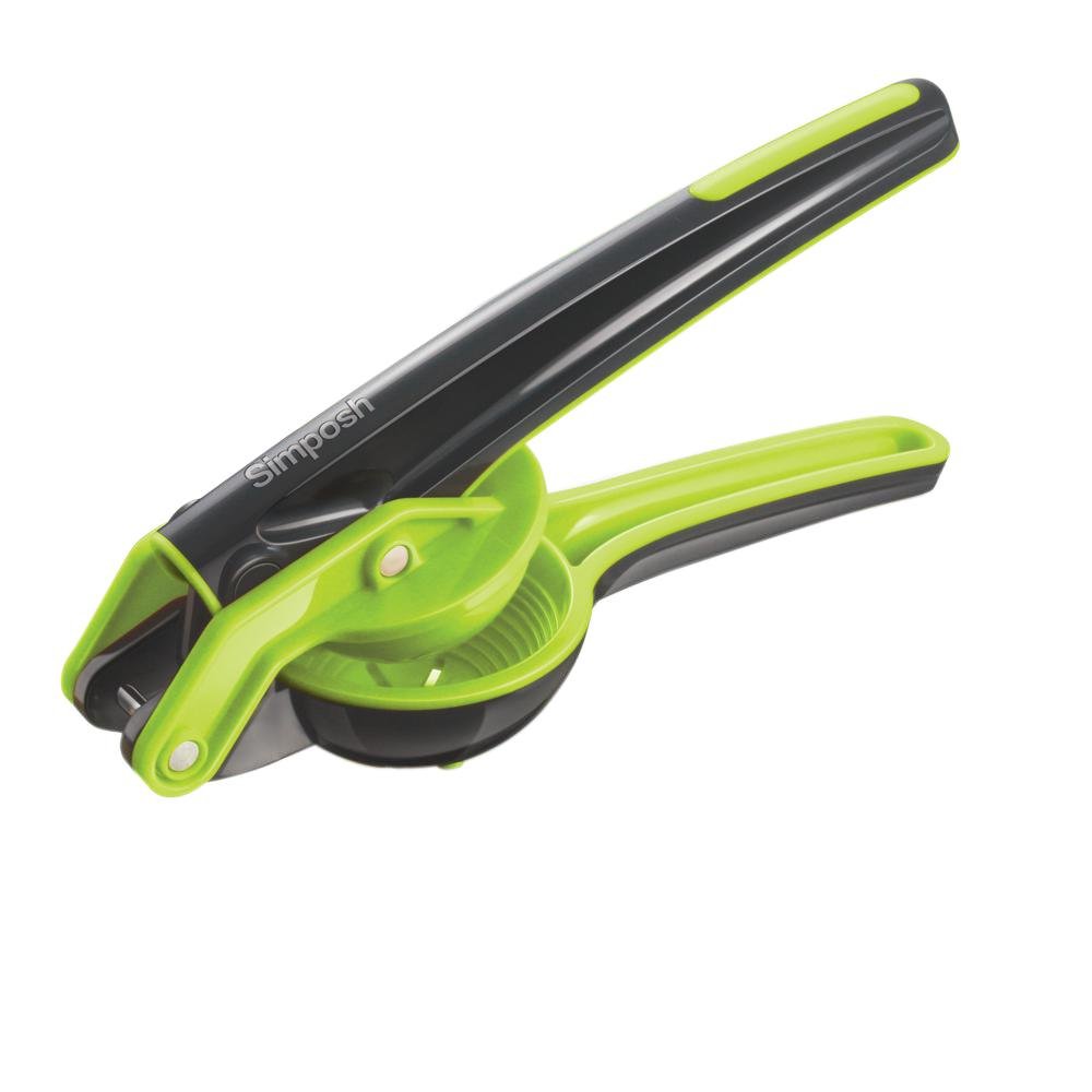 Premium Manual Citrus Juicer - Handheld Lemon, Lime & Orange Squeezer with Patented Easy-Squeeze Technology | Efficient Pulp & Seed Strainer | Ergonomic Grip (Gray/Green) | Perfect for Fresh Juice, Cocktails & Healthy Drinks at Home, Bars or Restaurants