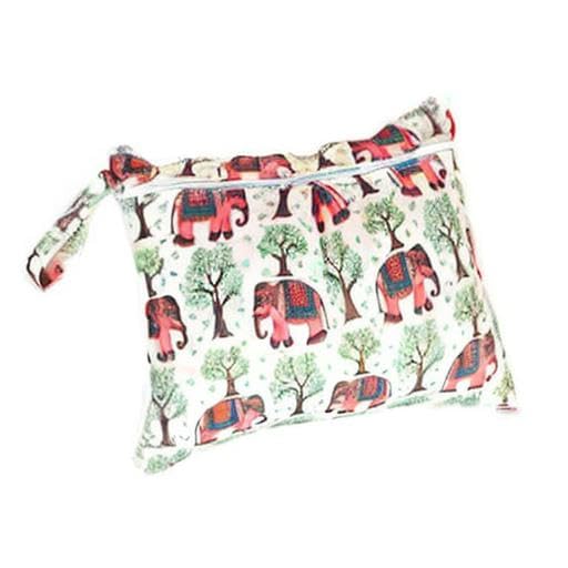 **Waterproof Reusable Washable Baby Diaper Bag with Zipper - 3 Pack Diaper Organizer for Travel & Storage - Elephant Design for Nursery & On-the-Go Parents**