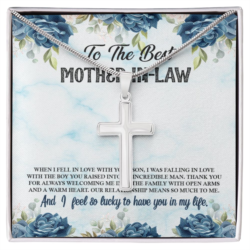 Elegant Cross Necklace for Mother-in-Law - Perfect Wedding, Christmas & Birthday Gift - Ideal for Special Occasions & Everyday Wear