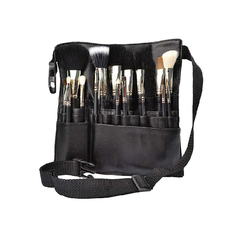 1pc PU Leather Makeup Brush Waist Bag - Portable Cosmetic Brush Holder & Organizer with Adjustable Belt Strap for Artists & Makeup Lovers | Perfect for Travel, Outdoor Painting & Daily Makeup Organization