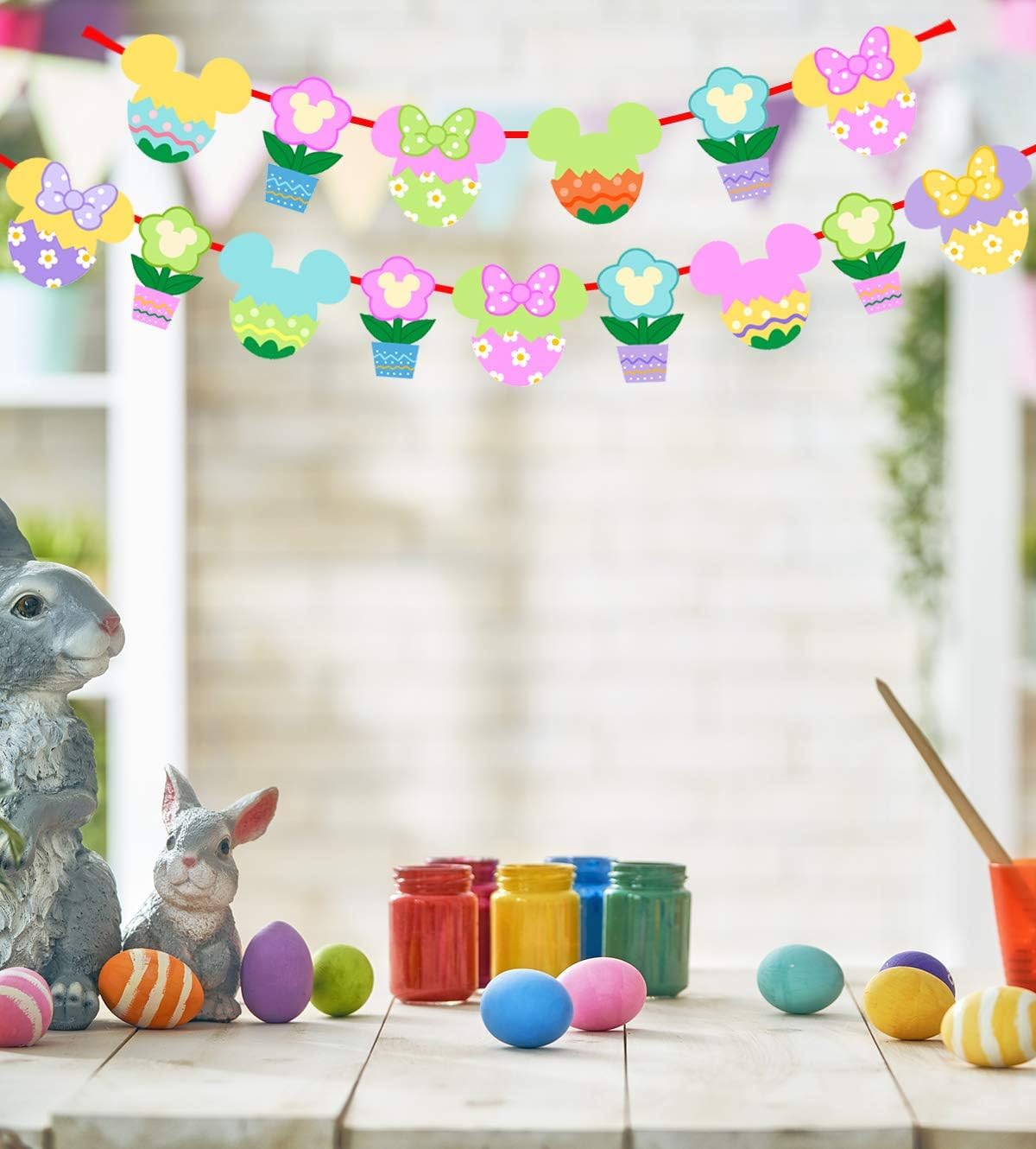 15-Piece Easter Egg Hanging Garland - Spring Themed Fireplace Banner for Easter Decorations, Holiday Home Decor & Birthday Party | Perfect for Indoor Fireplace, Wall, Tree, and Party Decorations