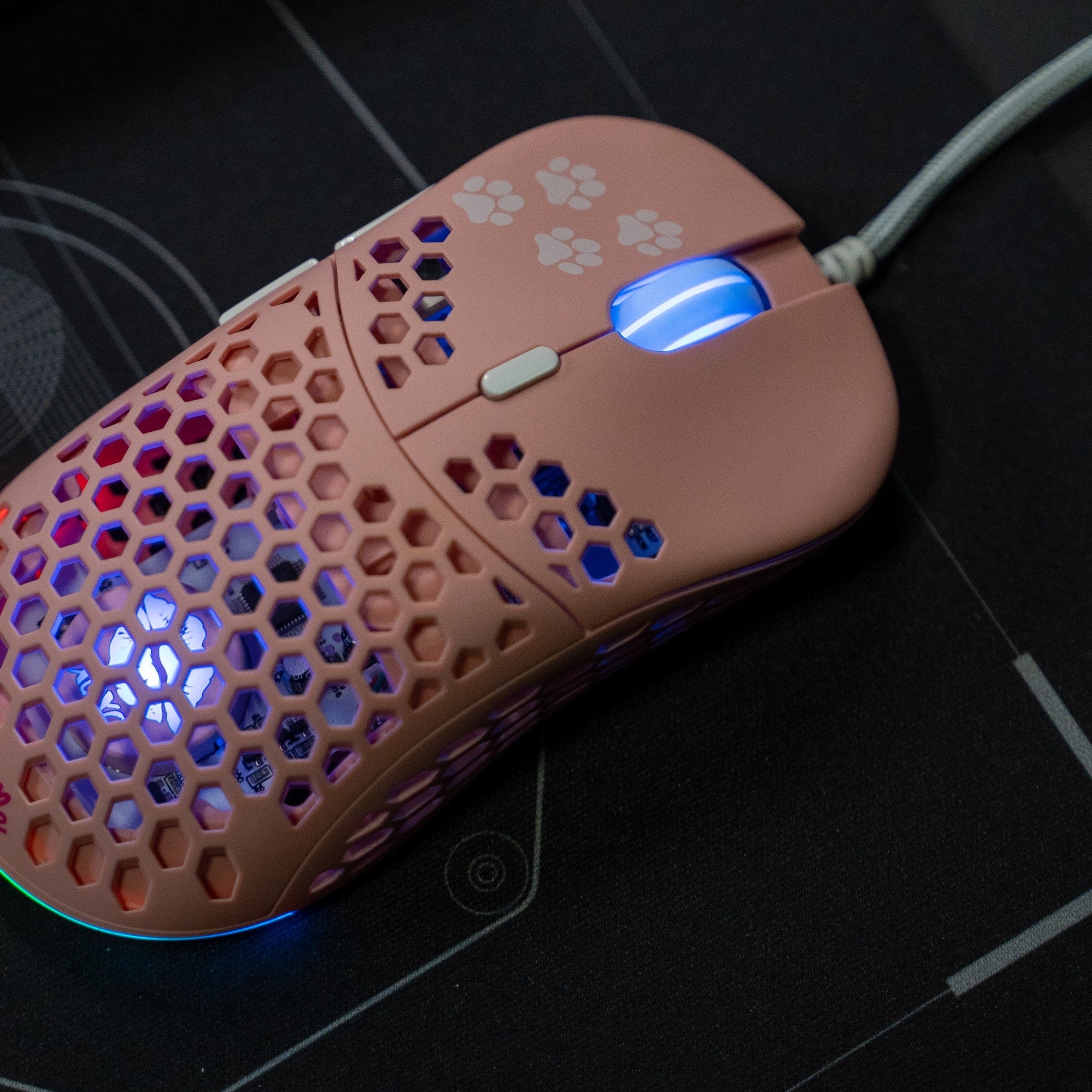 Belle Delphine X Ghost M1 UltraLight Gaming Mouse - Wireless RGB Kitty Pink Design for PC & Mac - Perfect for FPS, MOBA & Streaming Gamers