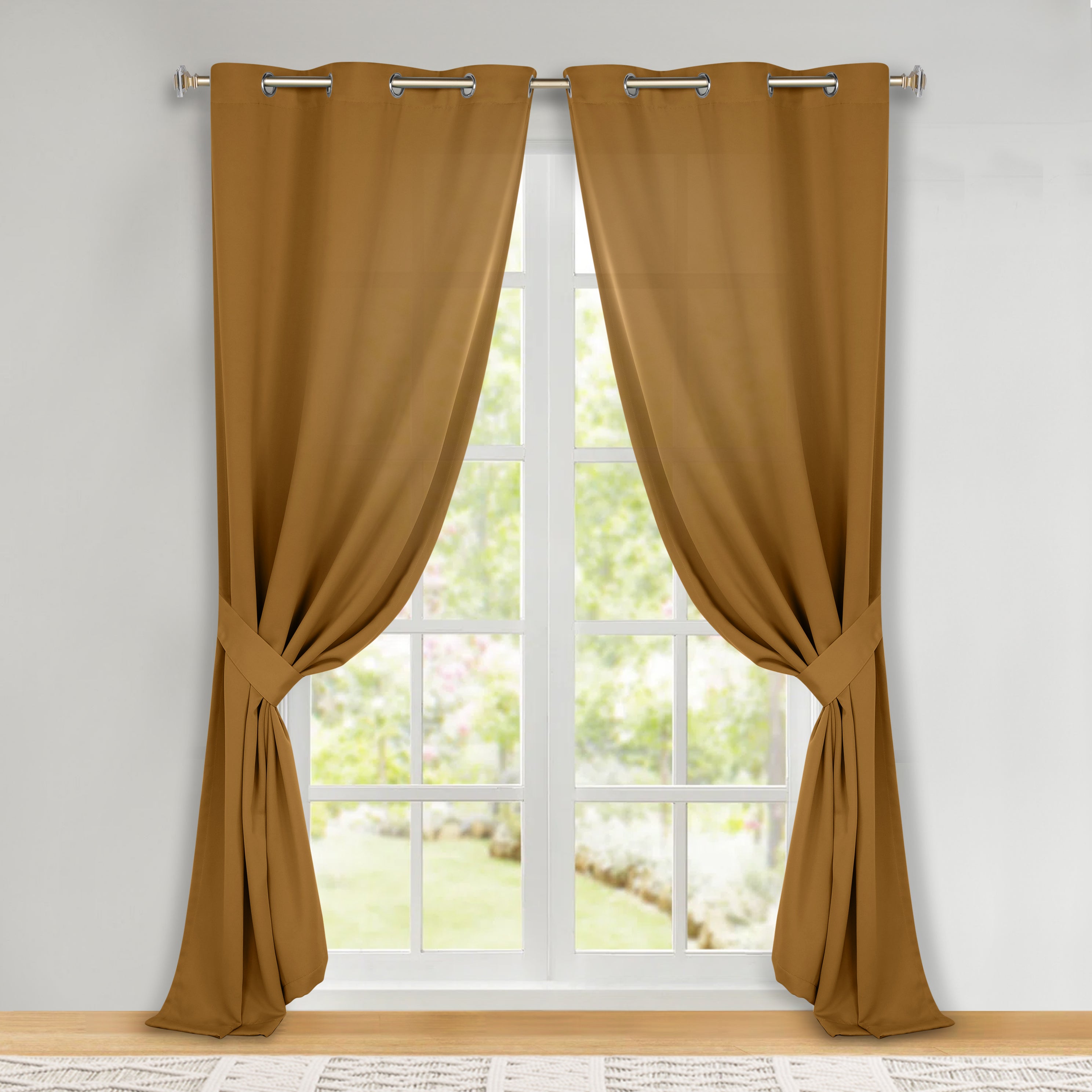Premium Blackout Curtains Set of 2 - 100% Room Darkening, Machine Washable & Noise Reducing for Bedroom, Nursery & Home Theater