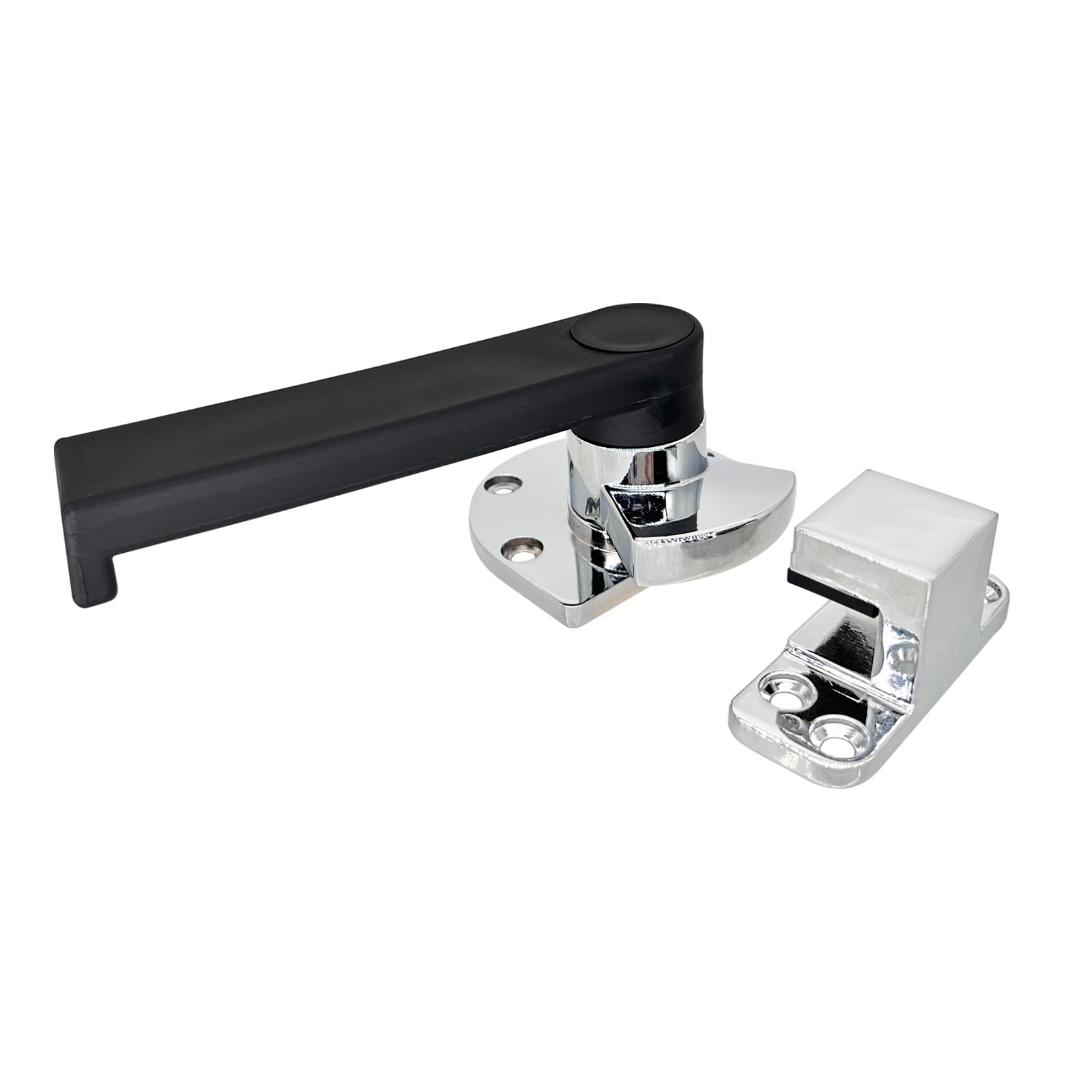 **Heavy-Duty Industrial Oven Freezer Black Handle Lock Latch Assembly - Silver Tone (Large) - Airtight Door Seal for Commercial Kitchens, Restaurants & Food Storage**