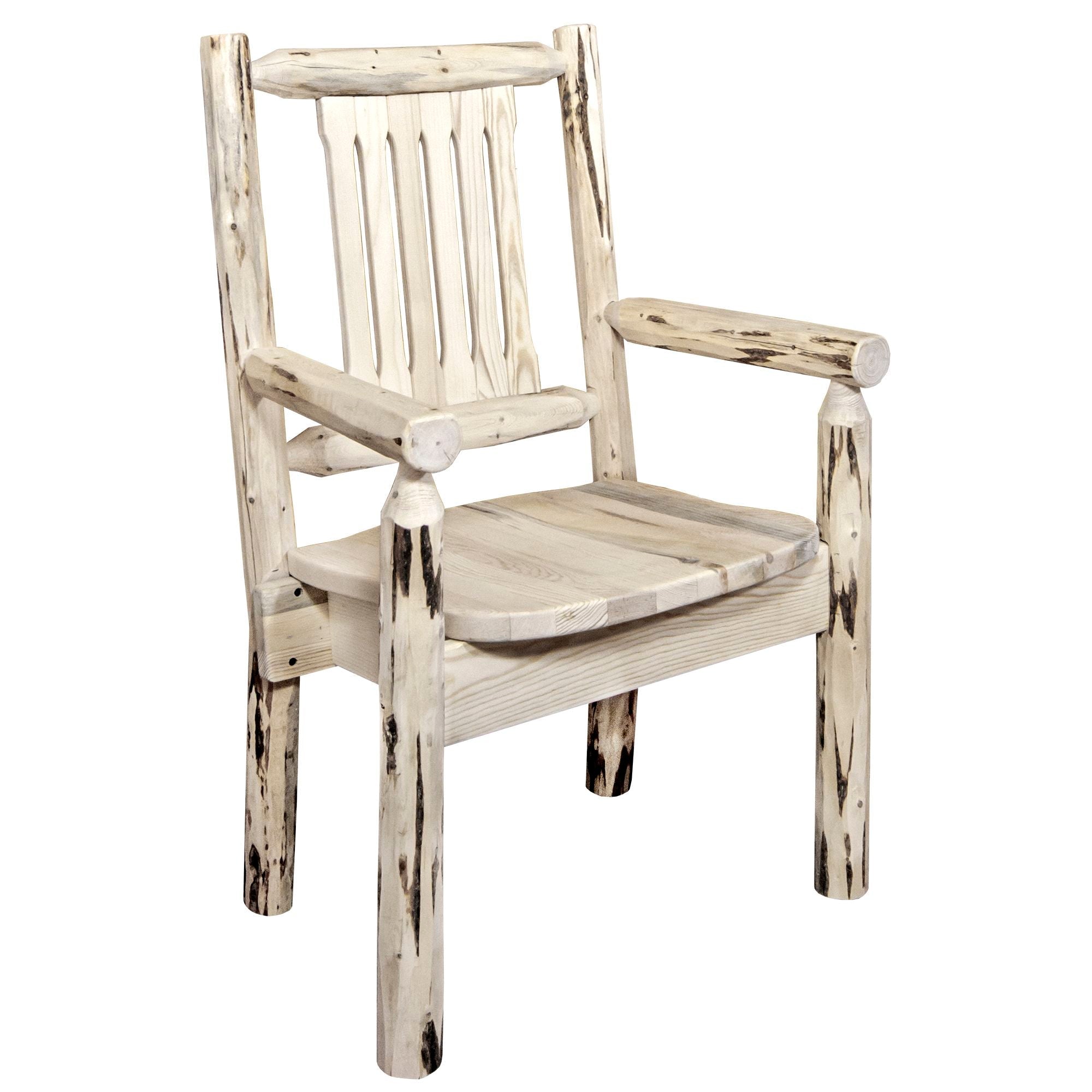 Montana Captain's Chair - Unfinished Wooden Chair with Ergonomic Seat for Home Office, Dining Room & Study | Ready to Finish DIY Project
