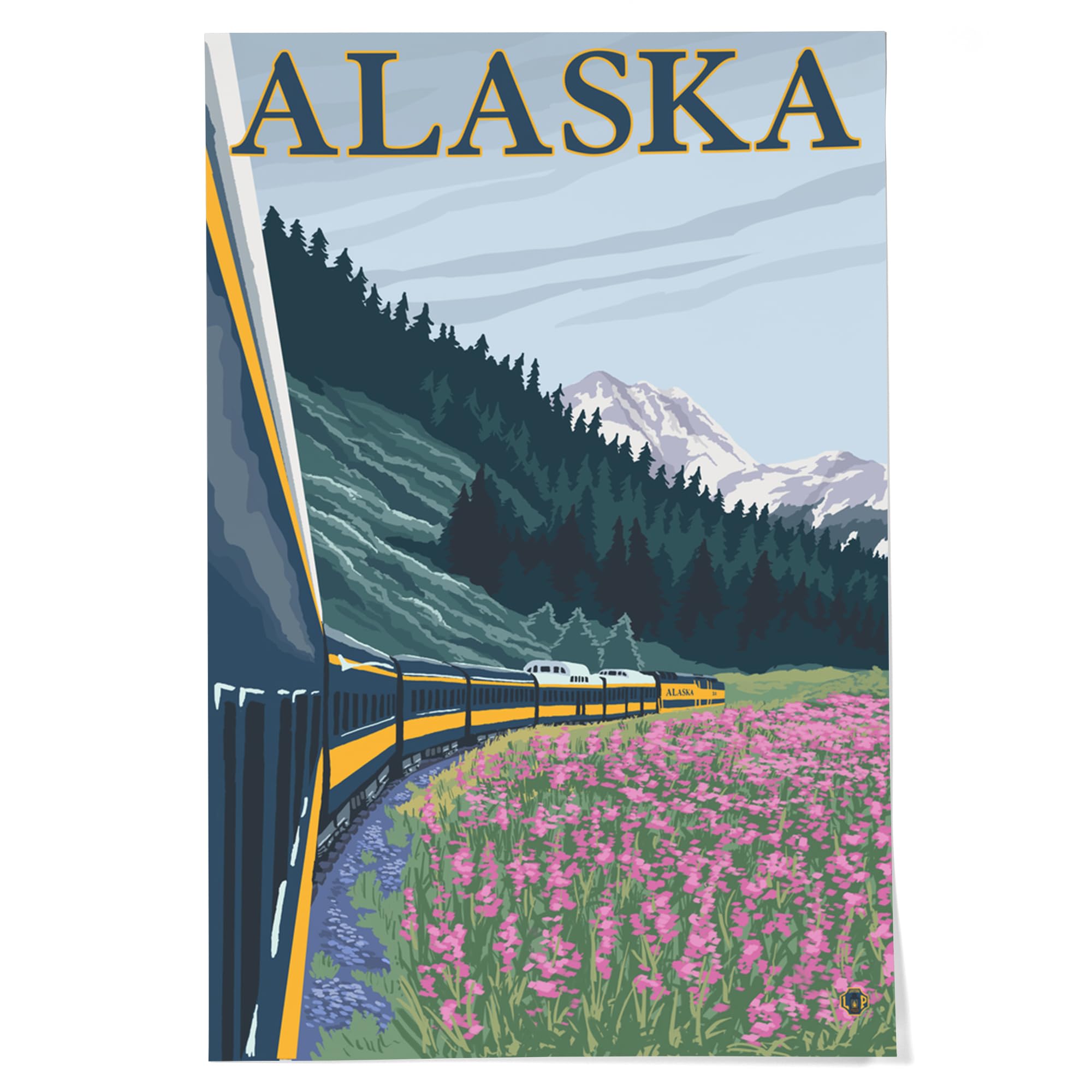 Lantern Press 24x36 Inch Giclee Art Print - Alaska Railroad Landscape Wall Decor for Living Room, Bedroom & Office | Premium Framed Canvas Painting