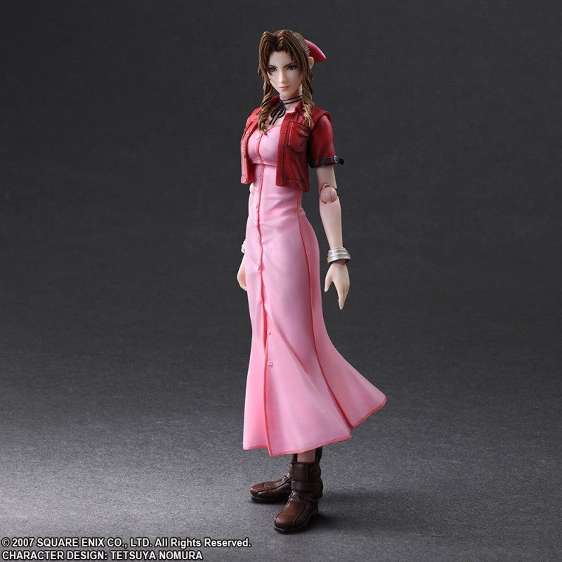 Crisis Core: Final Fantasy VII Aerith Gainsborough Play Arts Kai Action Figure - Collectible FF7 Remake Character Model for Display & Gaming Enthusiasts