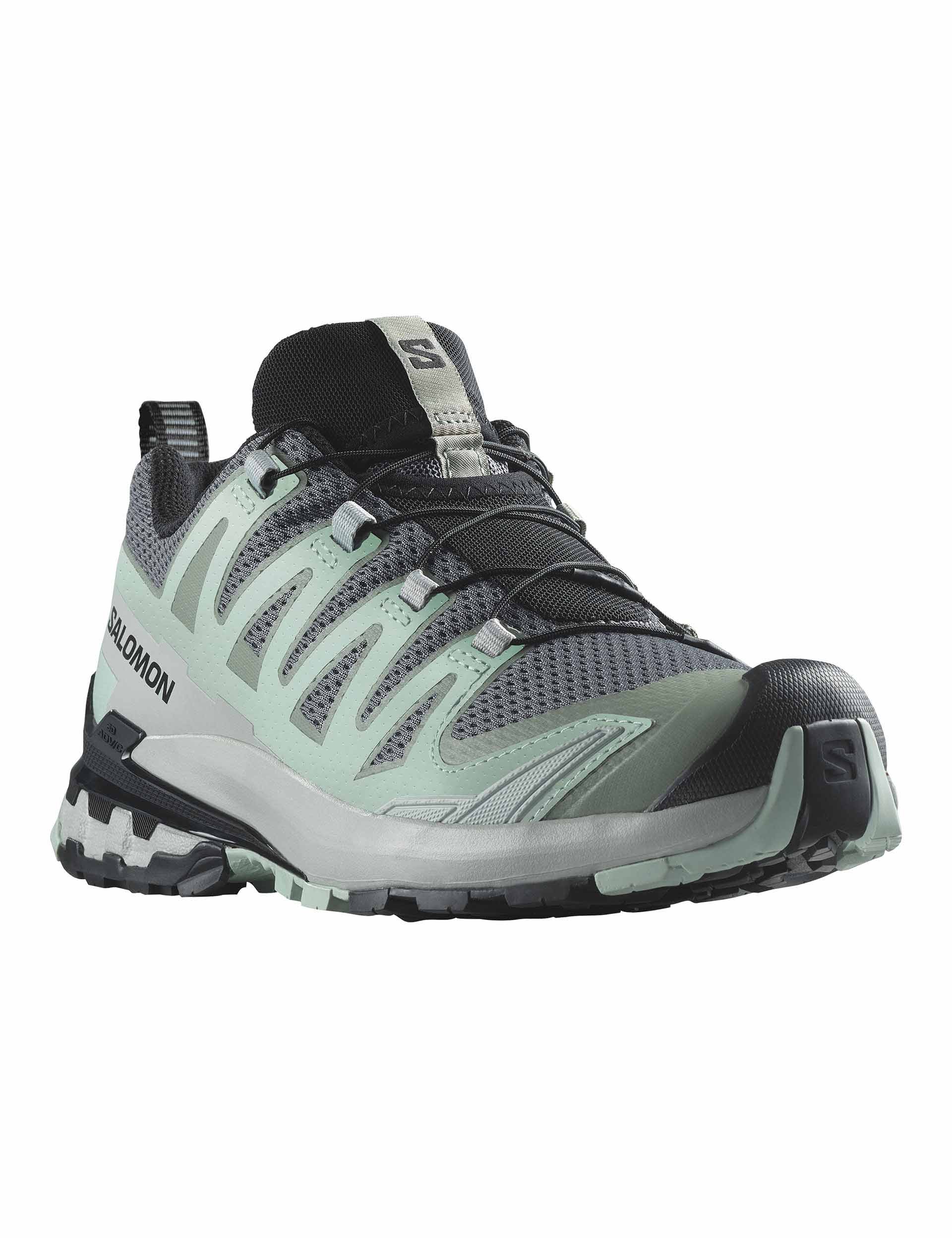 XA Pro 3D V9 Trail Running Shoes - Quiet Shade/Lily Pad/Blue Haze | Lightweight & Durable for Hiking, Jogging & Outdoor Adventures
