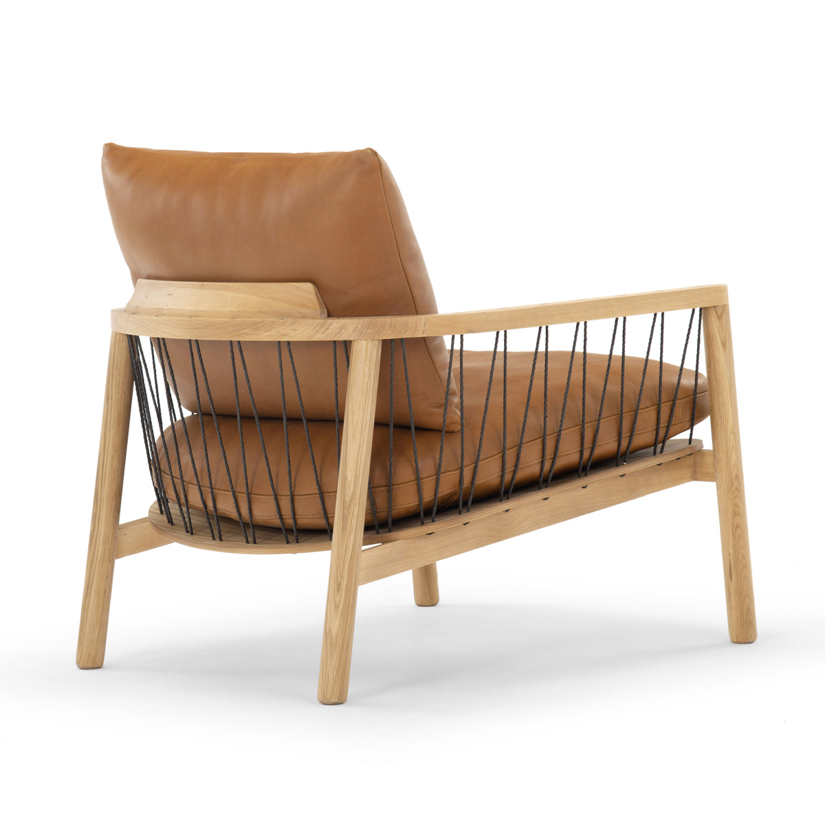 Premium Enzo Leather Armchair - Modern Genuine Leather Lounge Chair for Living Room, Office & Study - Comfortable Mid-Century Design with High-Quality Cushions