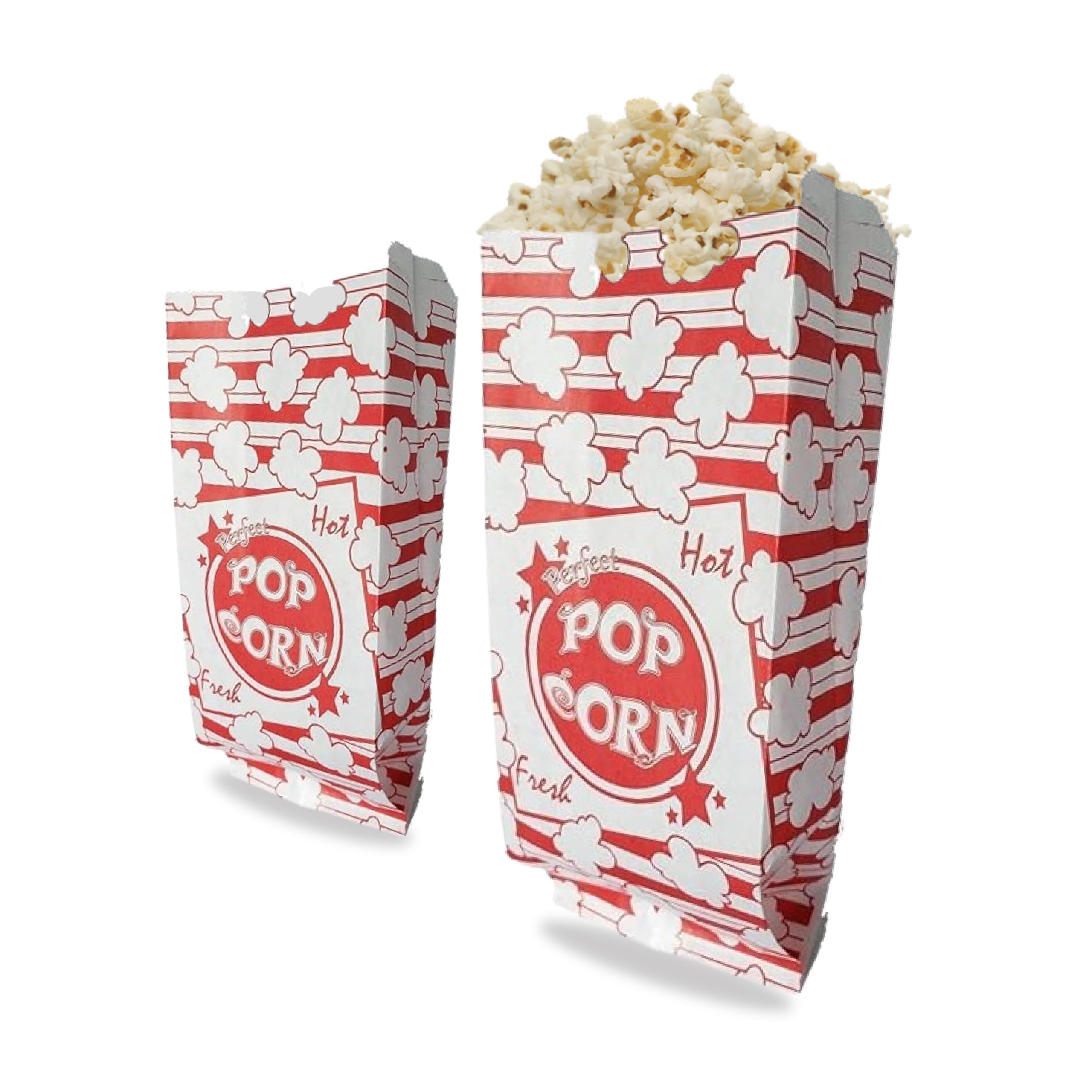 125 Count 1 Oz Printed Popcorn Bags - Bulk Concession Supplies for Movie Theaters, Carnivals & Snack Stands - Perfect for Popcorn, Candy & Party Favors