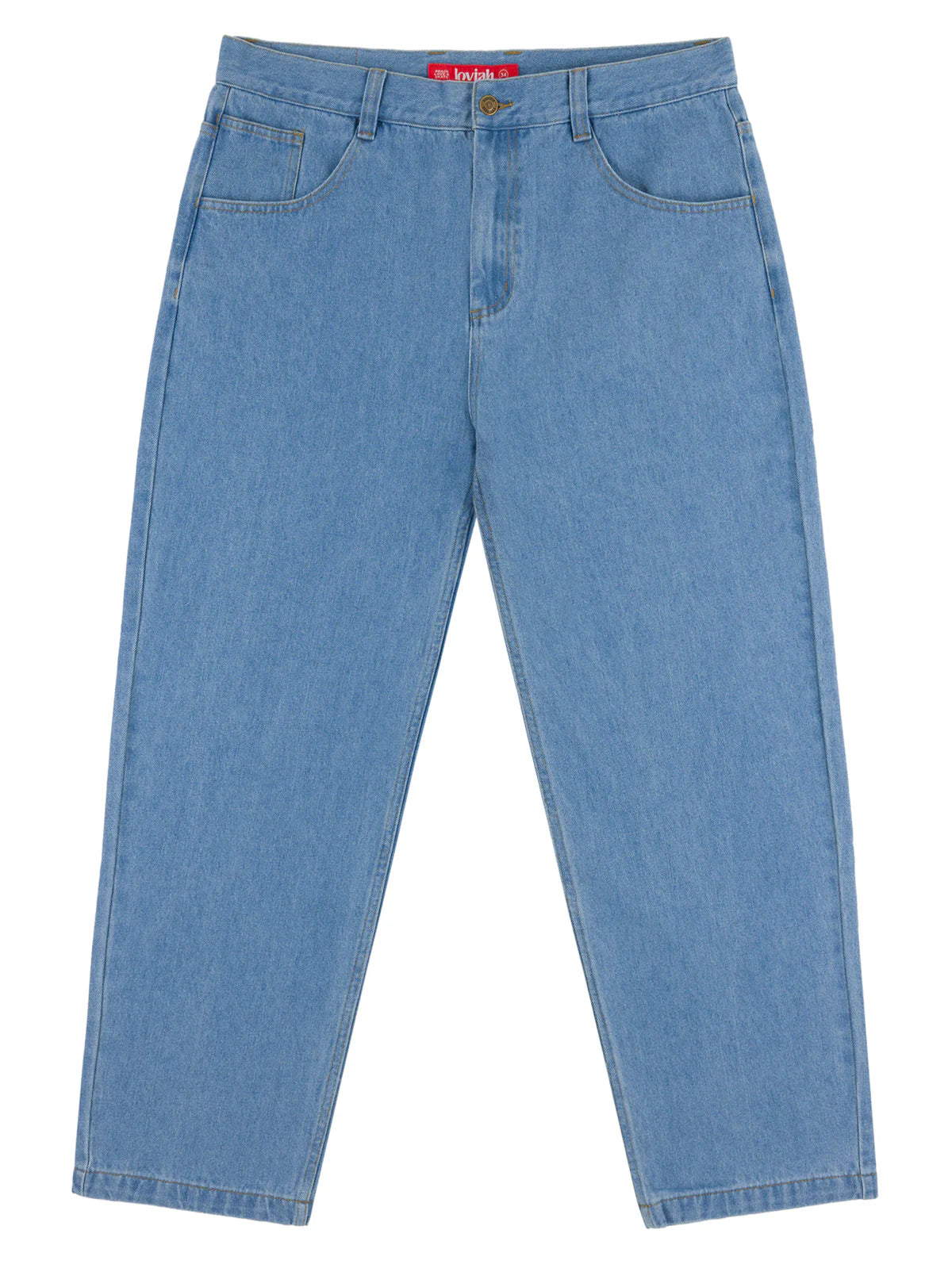 Loviah OG Baggy 5 Pocket Denim Pants for Men - Light Wash Indigo Jeans | Casual Streetwear & Everyday Wear