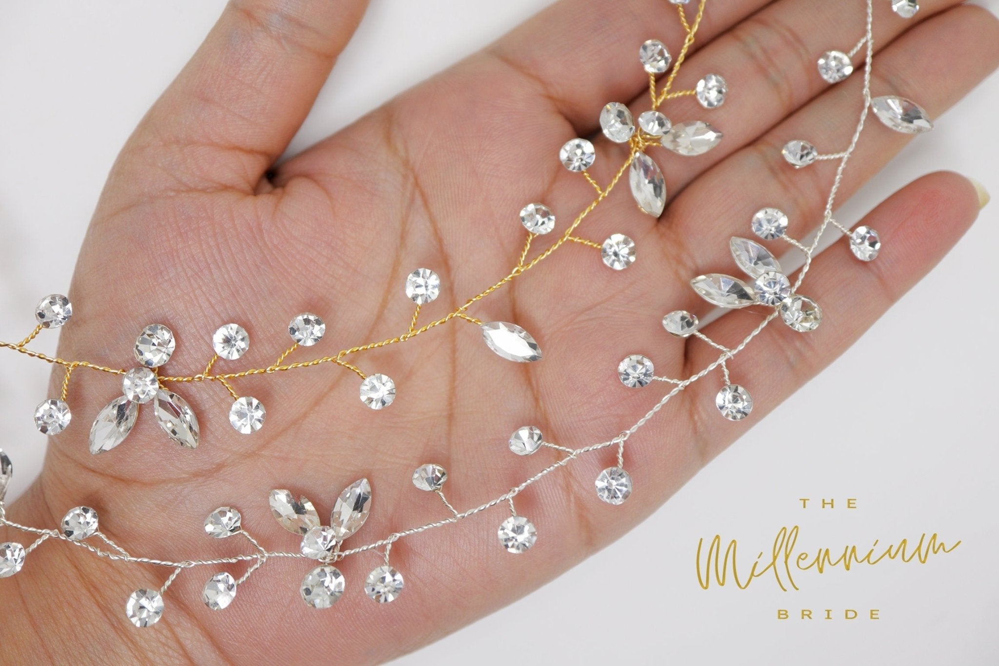 Swarovski Crystal Leaves Wedding Hair Vine - Pearl Bridal Headpiece with Rhinestones | Elegant Hair Accessories for Brides, Bridesmaids & Special Occasions