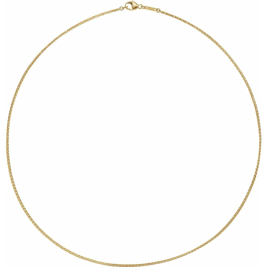 10K Yellow Gold 1.2mm Wheat Chain Necklace with Lobster Clasp for Women & Men | Dainty Everyday Jewelry, Perfect for Layering, Gifts & Special Occasions