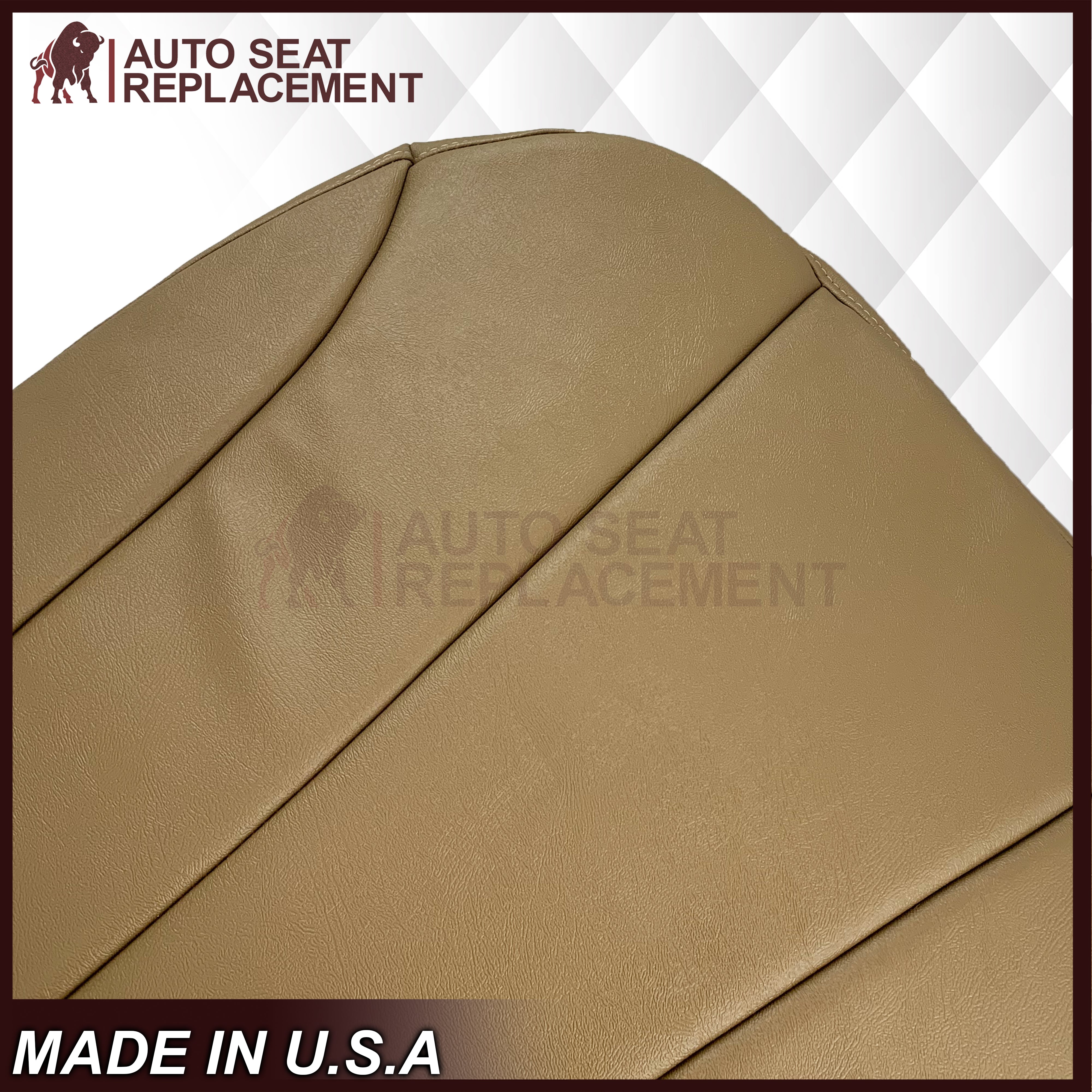 1999-2002 Chevy Silverado Dark Oak Tan Synthetic Leather Seat Covers - Durable & Custom Fit for Work Trucks - Perfect for Construction, Landscaping & Heavy-Duty Use