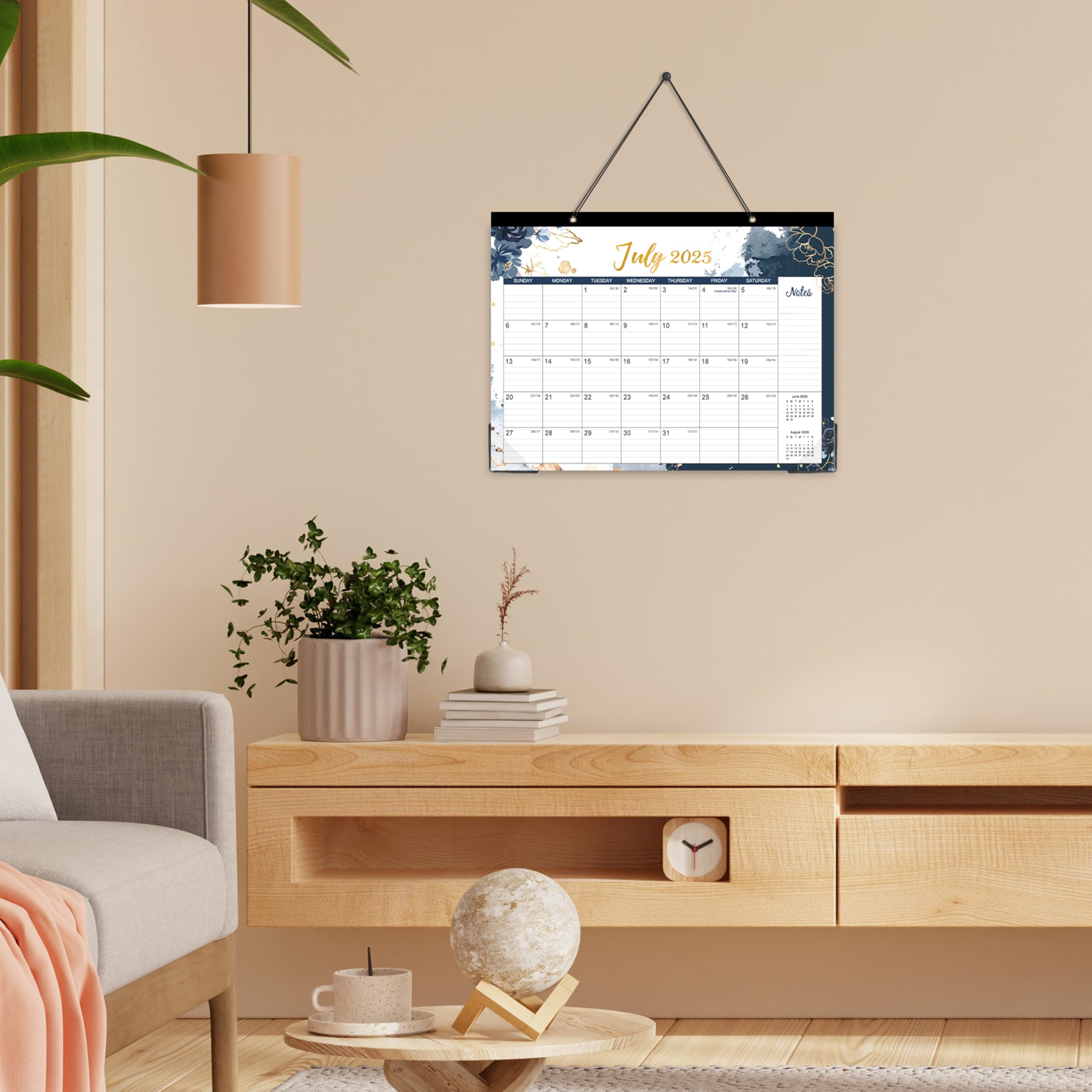 2025-2026 Monthly Desk & Wall Calendar (July 2025 - December 2026) - 14.6