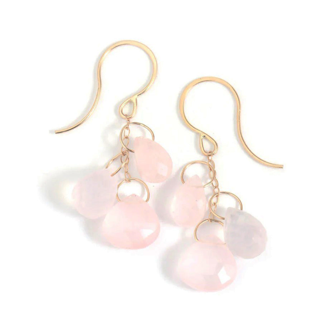 Rose Quartz Drop Earrings for Women - Natural Gemstone Dangle Earrings for Healing & Positive Energy | Perfect for Yoga, Meditation & Spiritual Gifts