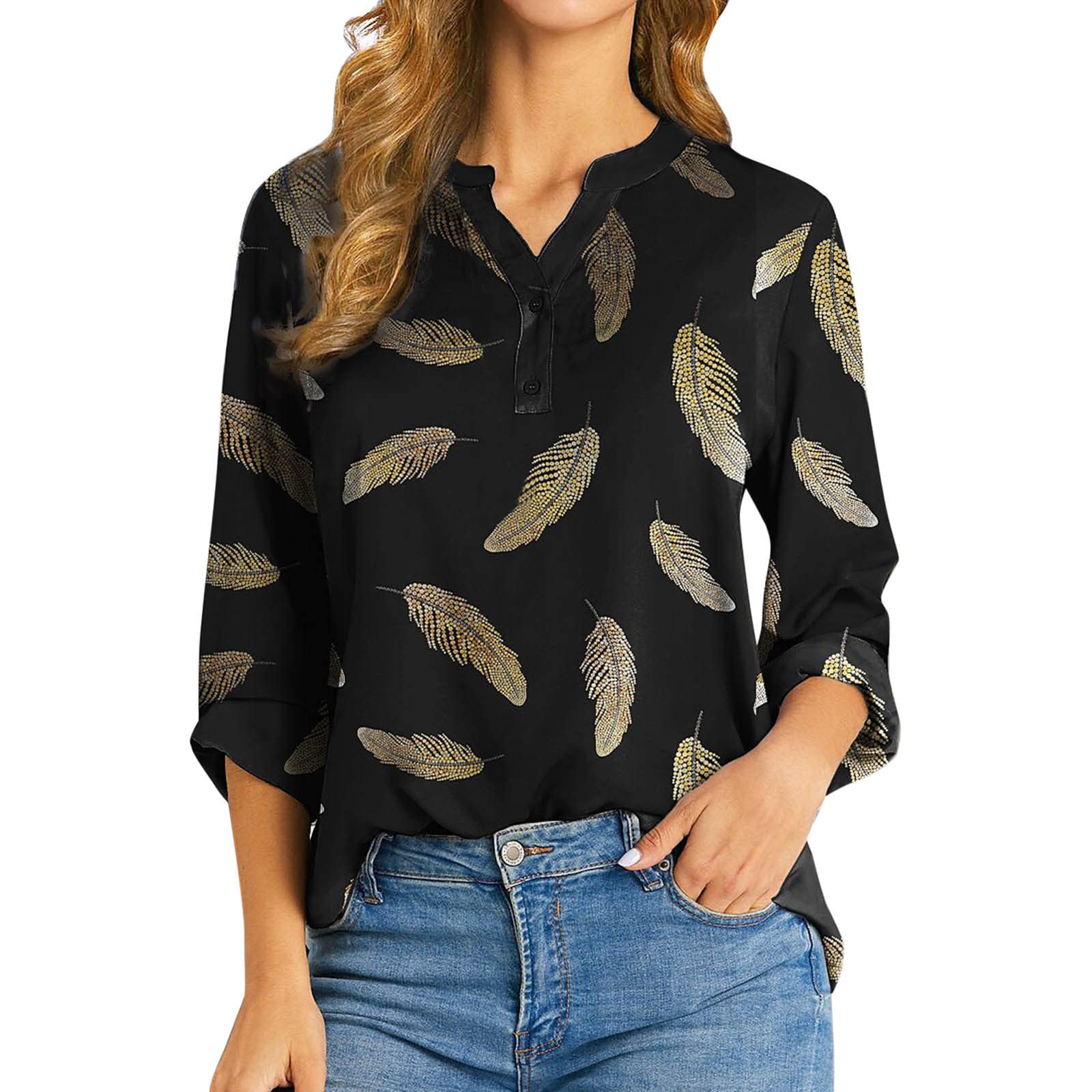 Women's Floral Poplin Shirt - Boho Casual Button-Up Blouse with Long Sleeves | Perfect for Spring Outfits, Office Wear & Weekend Brunch