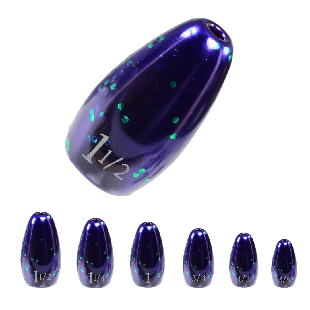 Reaction Tackle Tungsten Flipping Weights for Bass Fishing - Heavy Cover Punching Sinkers - Freshwater & Saltwater Compatible - Texas & Carolina Rig Weights - Size Stamped for Easy Identification - Perfect for Flipping, Pitching, and Punching Through Vegetation