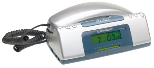 CID-402 Digital Clock Radio with Caller ID & Telephone - Bedside Alarm Clock with FM Radio, Night Light & USB Charger for Home, Office & Dorm Room