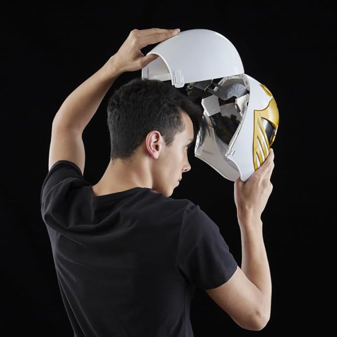 Power Rangers: Lightning Collection Mighty Morphin White Ranger Helmet - Premium Collectible Cosplay & Display Piece for Fans & Halloween Costumes