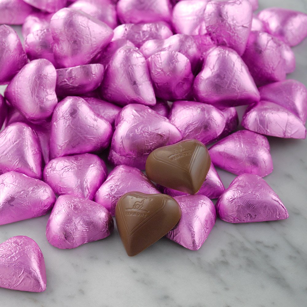 Lake Champlain Bulk Organic Milk Chocolate Hearts - 155 Pieces (3 Pounds) - Perfect for Valentine's Day Gifts, Wedding Favors & Party Treats