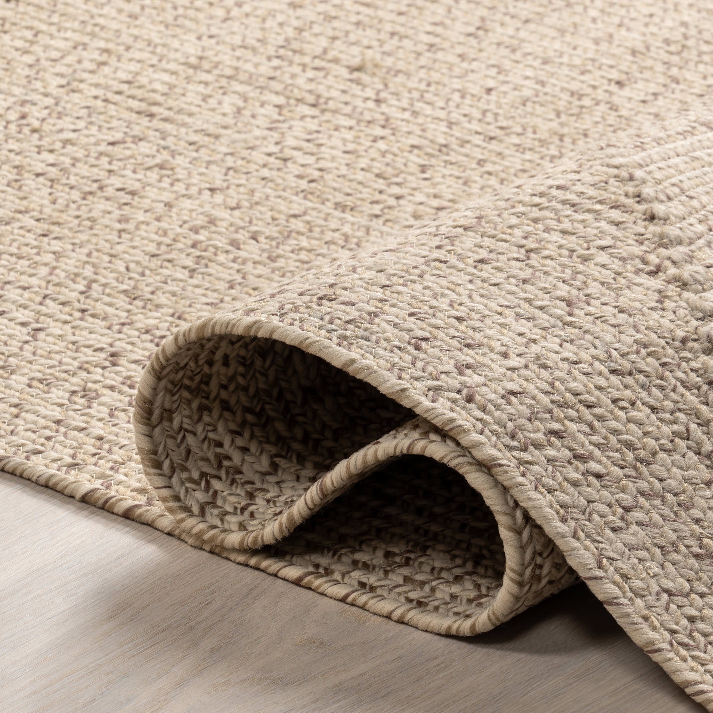 Hand Braided Indoor/Outdoor Rug - Tan - All-Weather Woven Jute Floor Mat for Living Room, Patio, Bedroom & Deck Decor