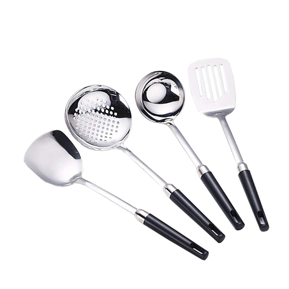 4-Piece Stainless Steel Kitchen Utensil Set - Non-Stick, Heat Resistant Cooking Tools with Ergonomic Handles - Perfect for Frying, Baking & Everyday Cooking - Ideal Housewarming Gift for Home Chefs