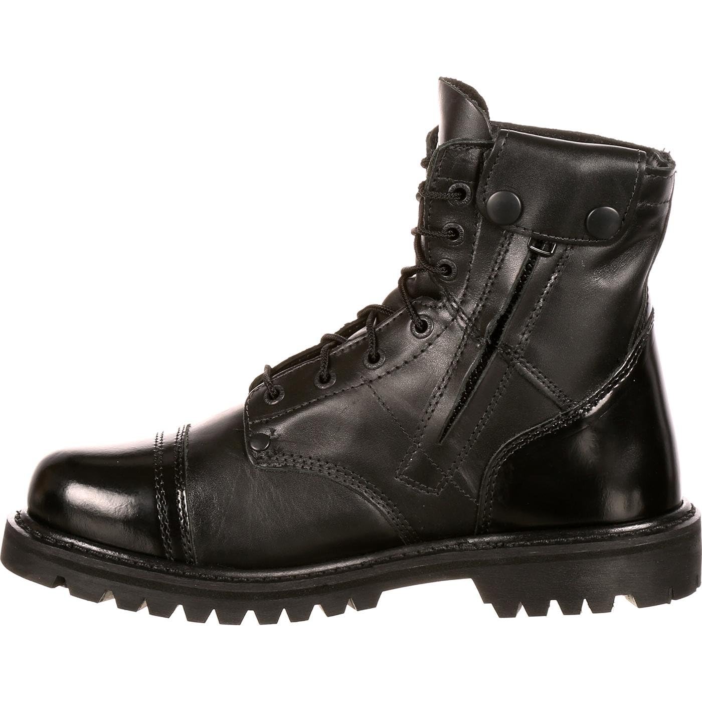 ROCKY Side Zipper Jump Boots for Men - Military Style Combat Boots with Side Zipper | Perfect for Hiking, Motorcycle Riding & Outdoor Adventures