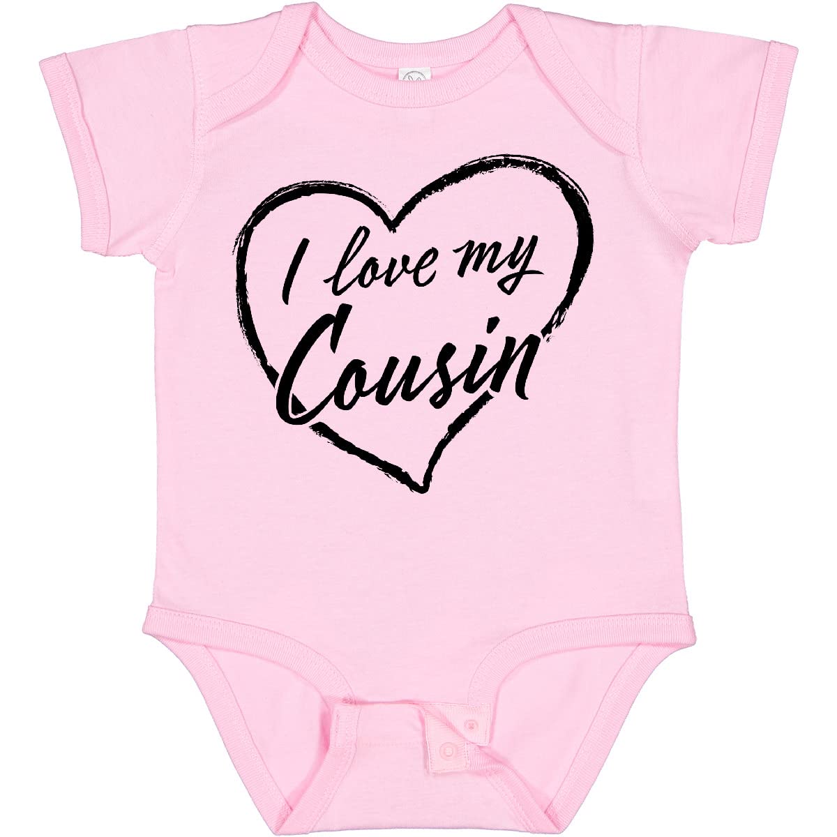Inktastic I Love My Cousin Black Chalk Heart Baby Bodysuit - Cute Cousin Outfit for Family Reunions & Matching Photos