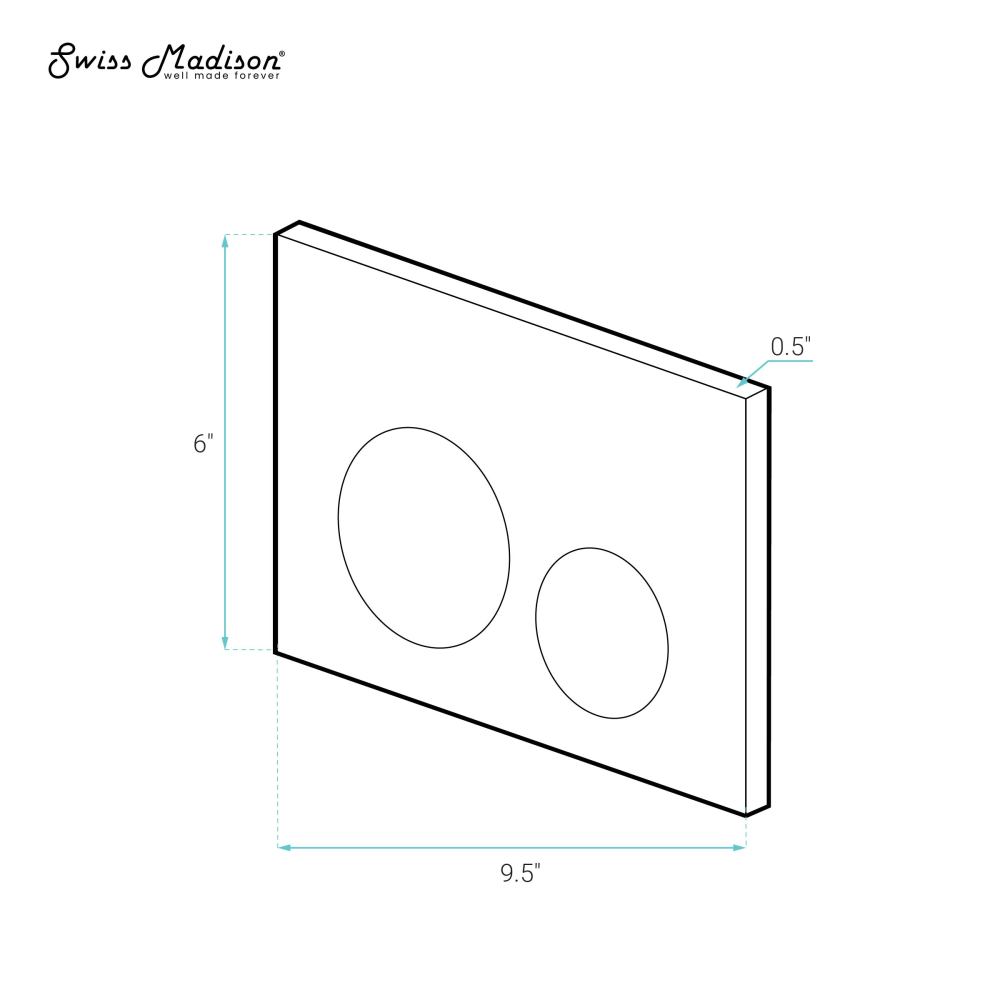 Matte Black Wall Mount Dual Flush Actuator Plate - Modern Water-Saving Toilet Upgrade for Bathroom & Restroom