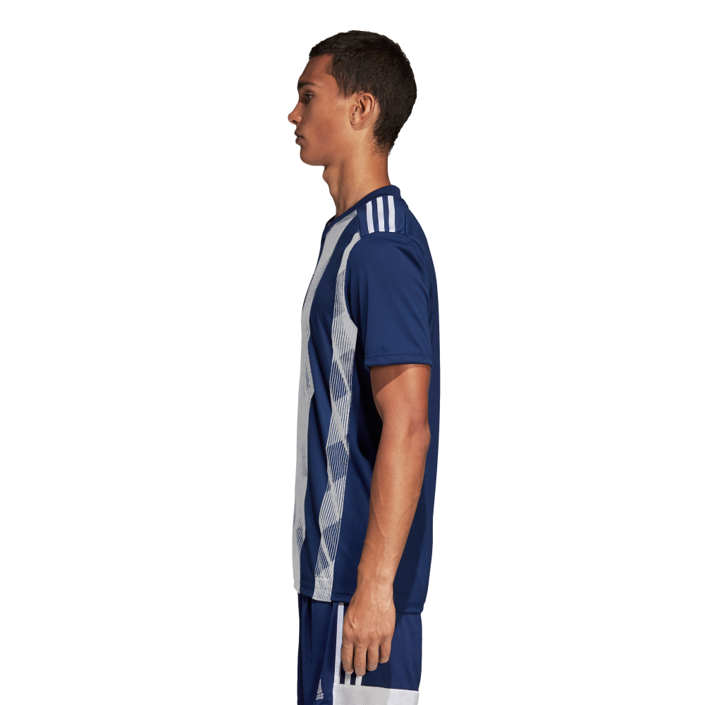 Adidas Men's Striped 19 Soccer Jersey - Dark Blue/White - Performance Football Shirt for Training & Matches