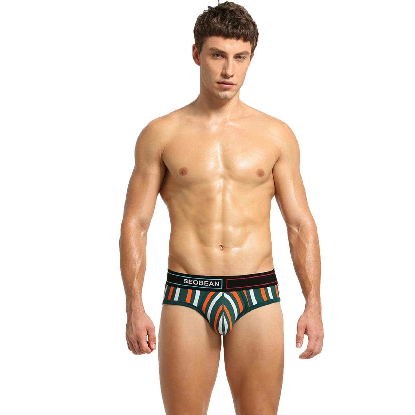 Sexy Patchwork Men's Underwear - Soft Bulging Pouch for Comfort & Style