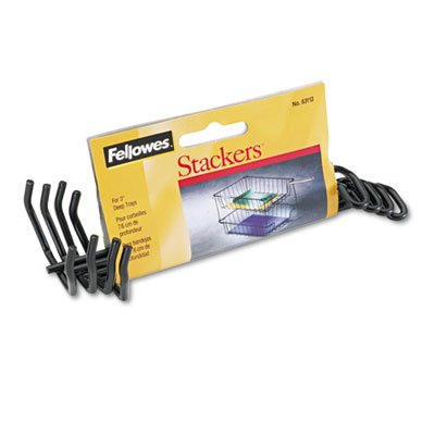Black Stackable Desk Tray Organizer with 4 Posts - Holds 3
