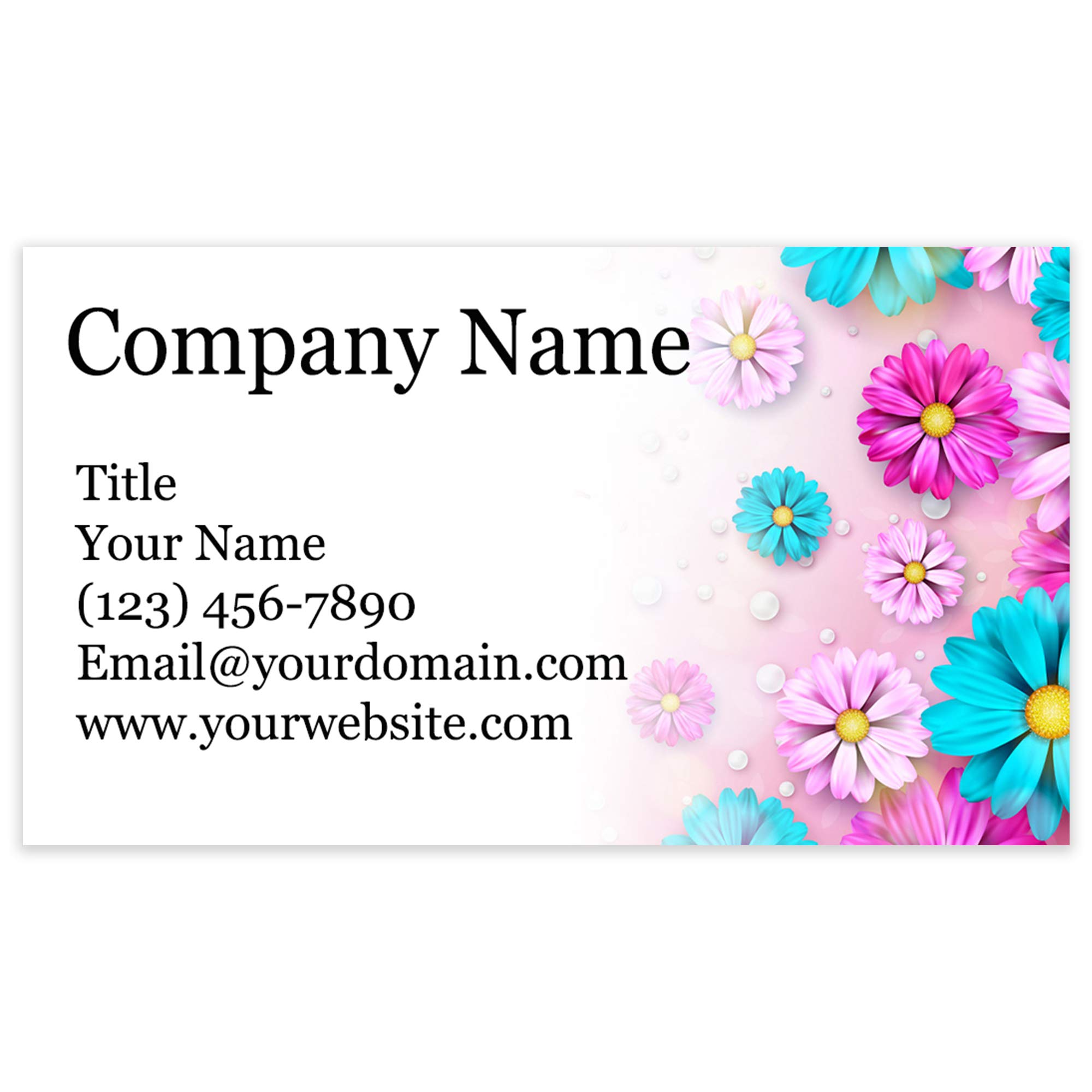 Custom Floral Business Cards 3.5x2 Inch - Eco-Friendly Recycled & Matte Paper - 100% USA Made - 20+ Elegant Floral Designs (Sugar Flowers) - Perfect for Weddings, Events & Professional Networking