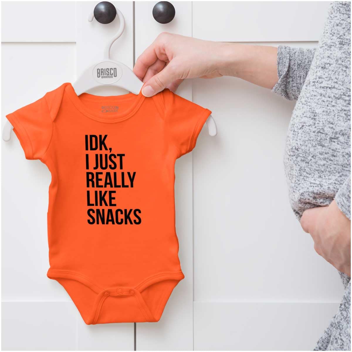 Funny Baby Romper for Boys & Girls - 'IDK I Just Really Like Snacks' Cute Saying Outfit | Perfect for Playdates, Photoshoots & Everyday Wear
