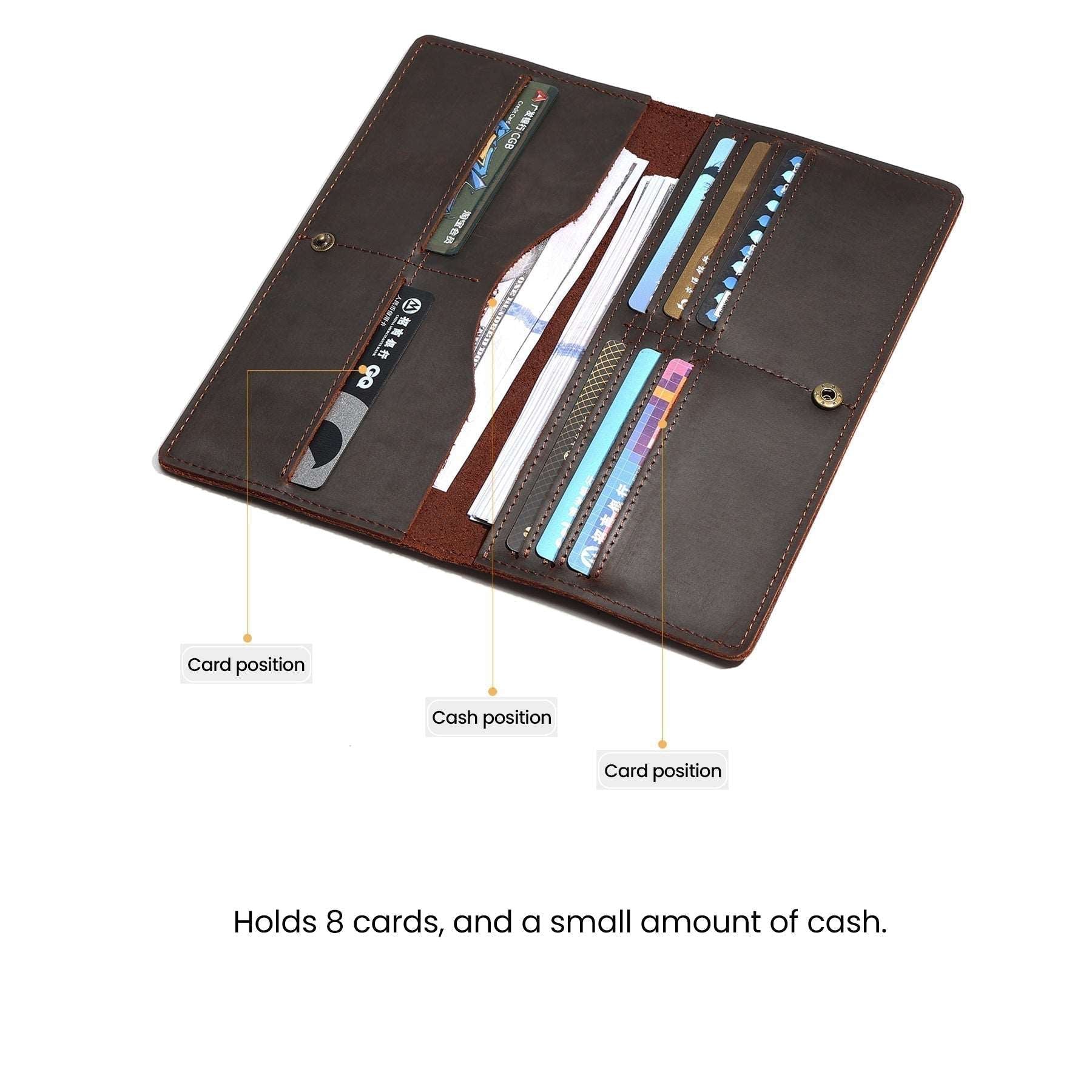 Vintage Distressed Leather Long Wallets for Men - Slim RFID Blocking Bifold Wallet with Multiple Card Slots - Perfect for Everyday Use, Travel & Business