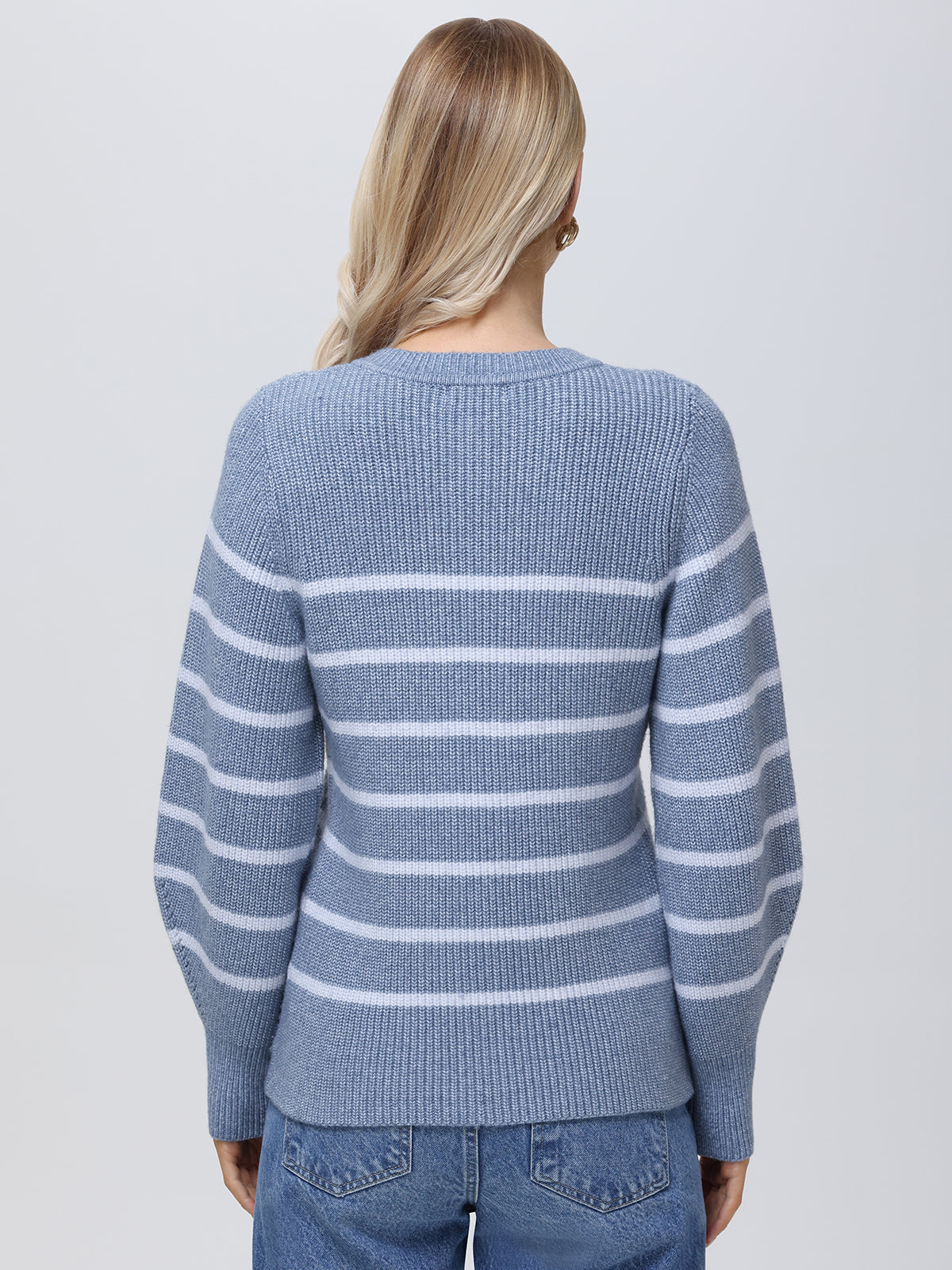 Josie Women's Crewneck Stripe Cardigan Sweater | Soft Knit Long Sleeve Open Front Wrap | Casual Fall Winter Fashion | Perfect for Office, Date Night & Coffee Dates