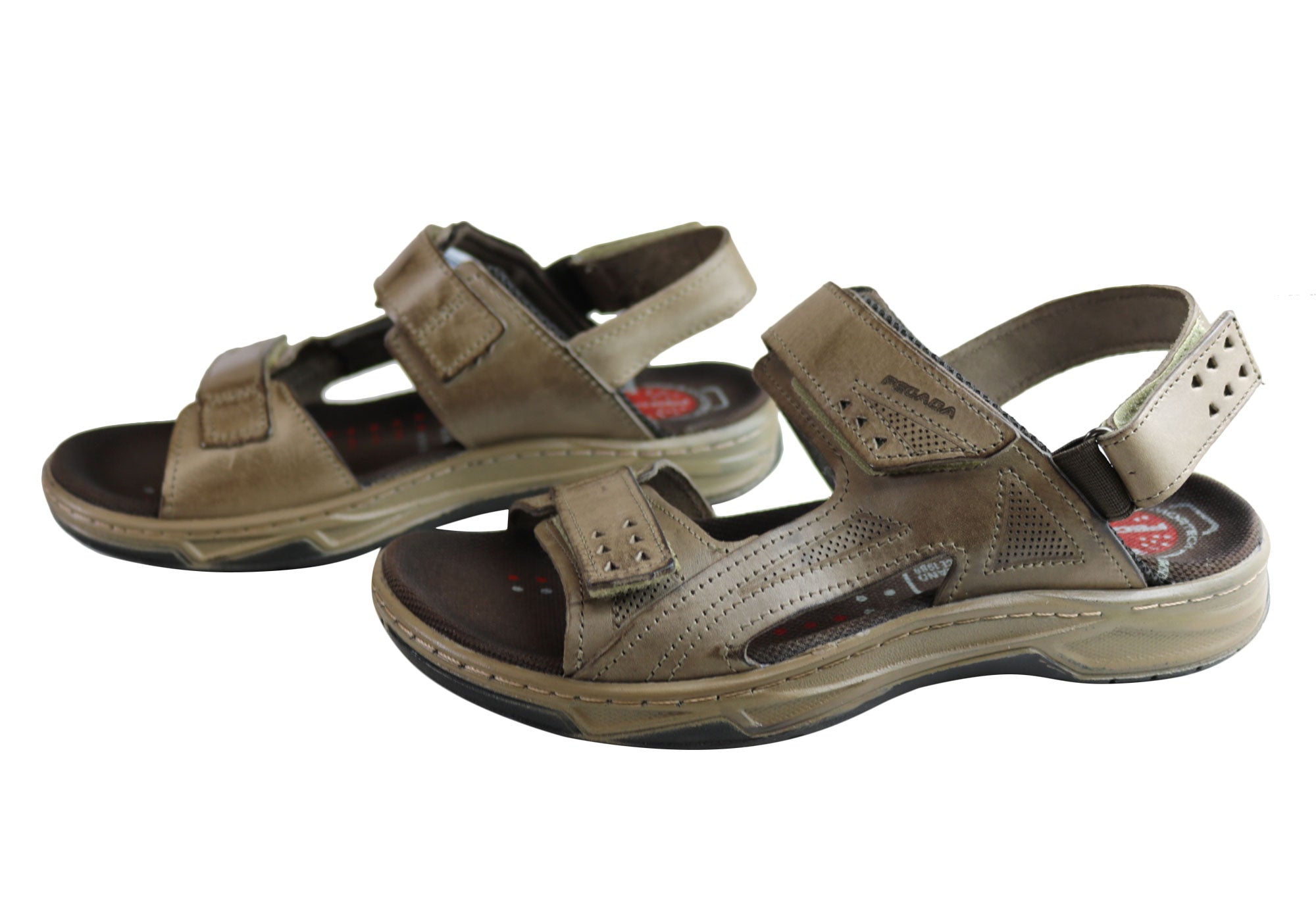Jeff Men's Genuine Leather Comfortable Cushioned Sandals - Handmade in Brazil - Perfect for Beach, Vacation & Summer Outdoor Activities