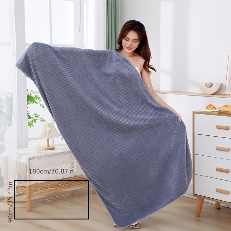 1pc Oversized Women's Bath Towel - Super Absorbent Quick-Drying Shower Wrap Robe for Spa, Beach & Home Use | Soft Bathroom & Household Essentials