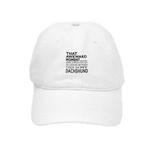 White - Awkward Dachshund Dog Designs Cap