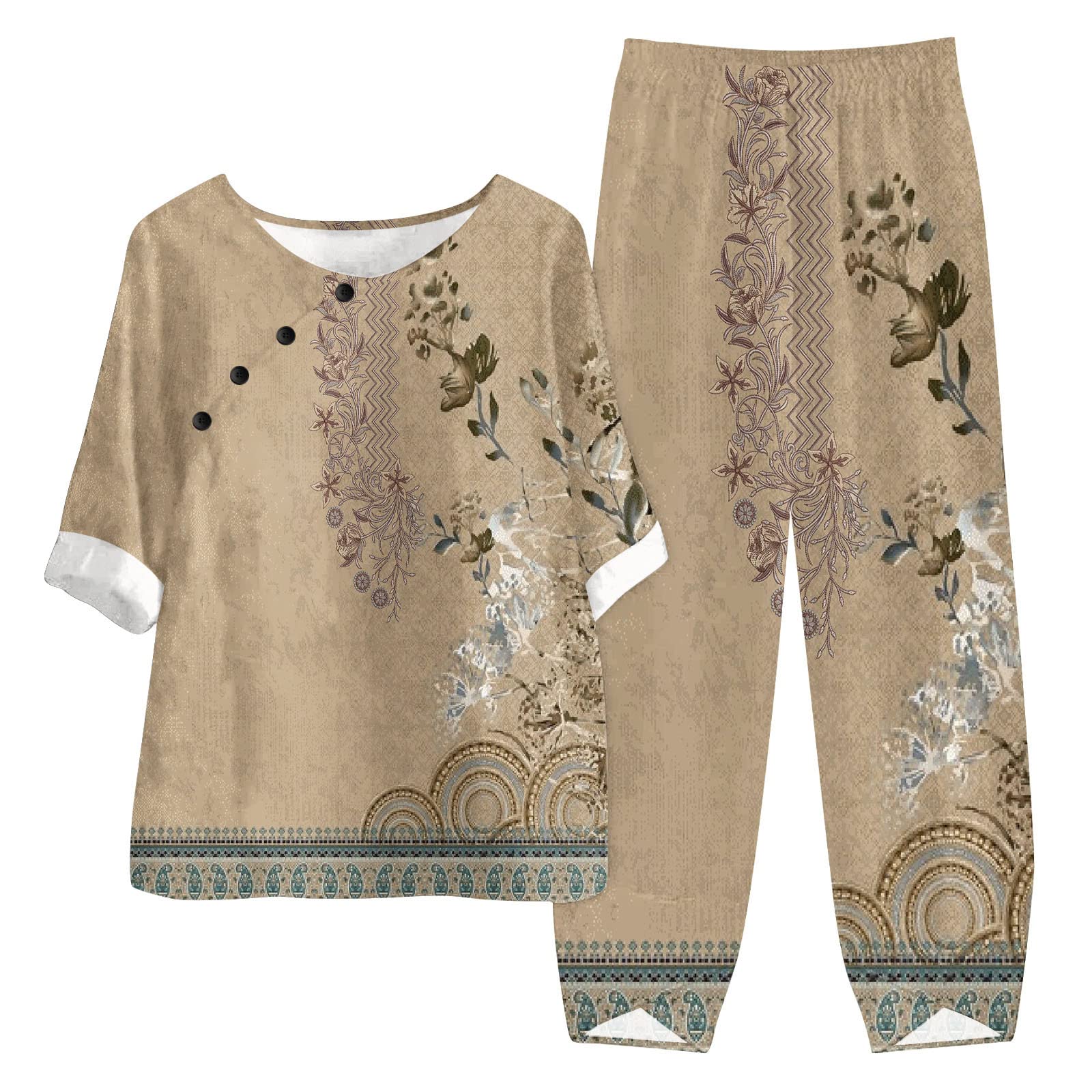 2024 Fall & Winter Women's Quilted Lounge Sets - 2 Piece Cozy Outfits for Home, Travel & Christmas | Soft Comfortable Pajama Set for Airport, Holiday & Relaxation