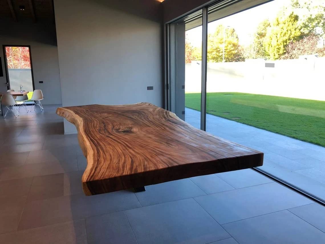 Custom Epoxy Resin Dining Table for 2-8 People - Handmade Wood & River Design Coffee Table Top - 36
