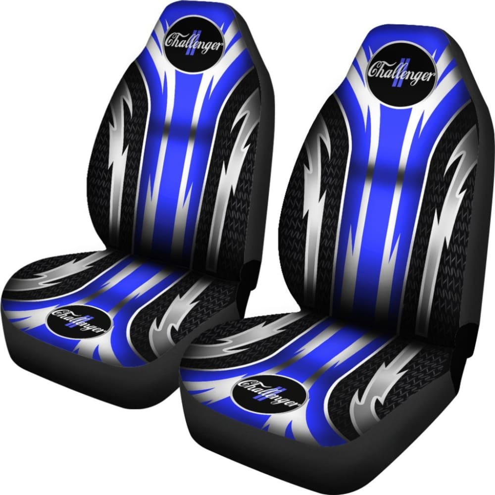 Premium 2-Piece Front Seat Covers for Dodge Challenger - Blue (Part #144627) | Custom Fit, Breathable Fabric | Perfect for Car Enthusiasts & Daily Commuters