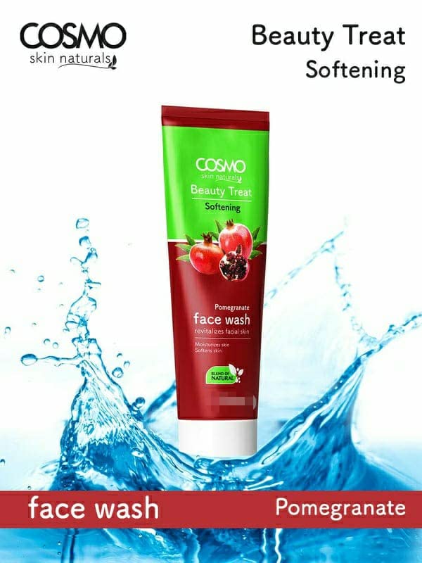 Cosmo Pomegranate Face Wash - 75ml Moisturizing & Softening Cleanser with Natural Ingredients for All Skin Types | Unisex Halal Beauty Product Made in UAE | Perfect for Daily Skincare Routine & Sensitive Skin Care