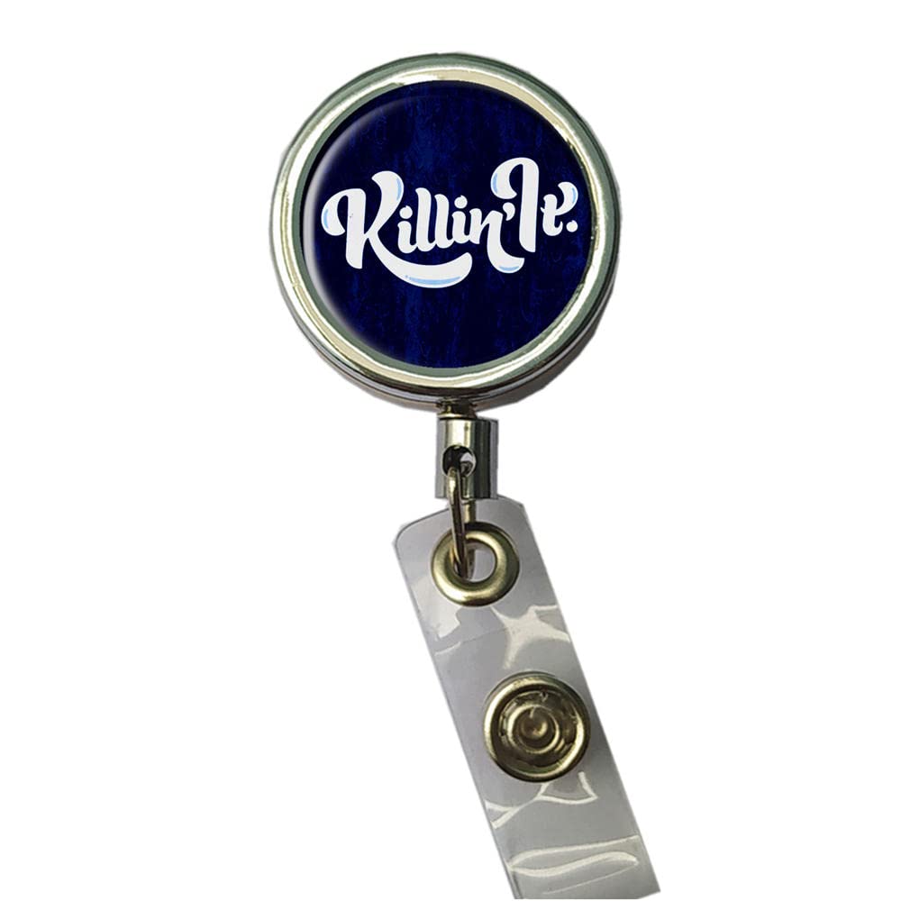 BlackKey Personalized Retractable ID Badge Holder with Lanyard & Belt Clip - Custom Name ID Card Reel for Office, Security, Events & Conventions - 19 Inch