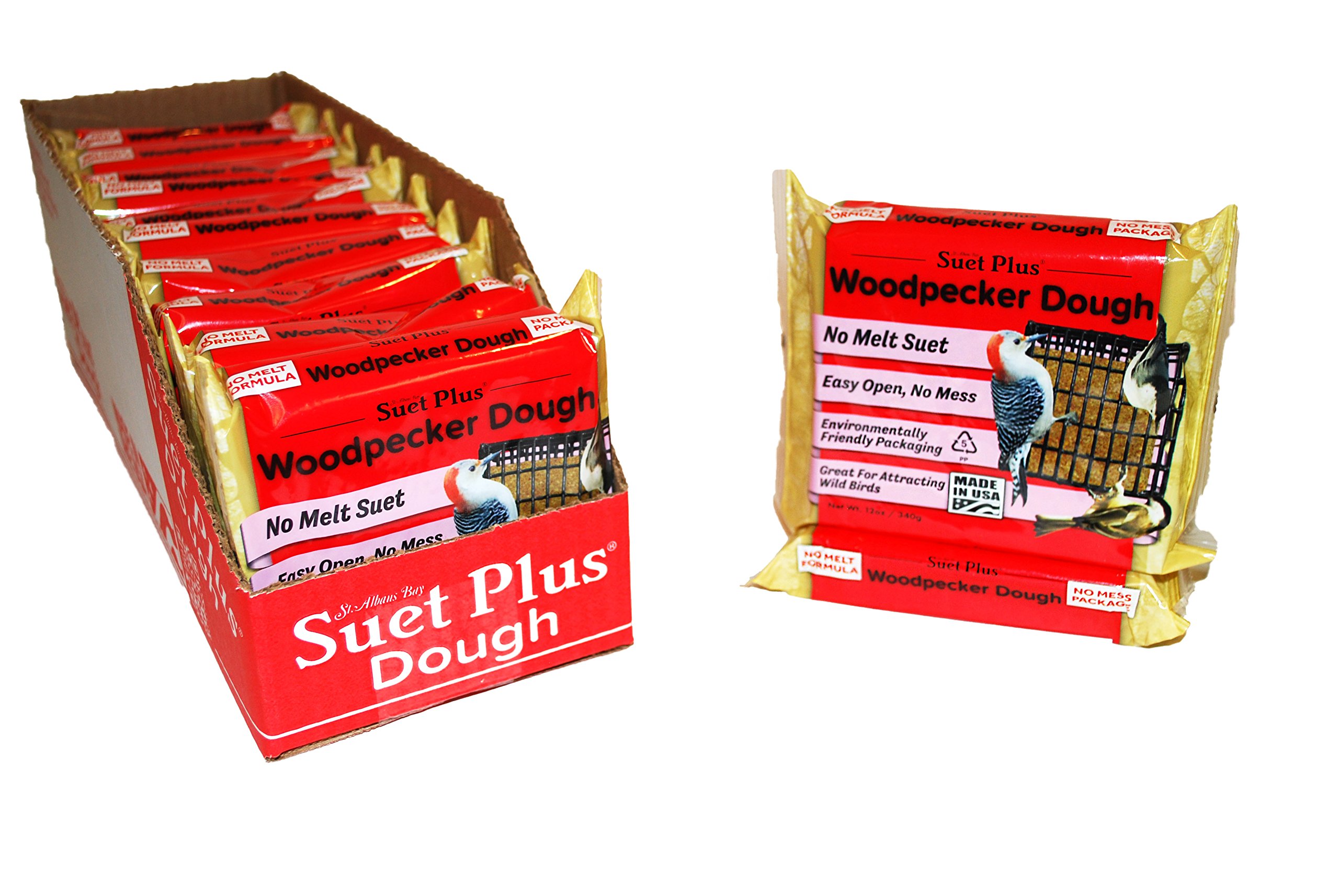Wildlife Sciences No Melt Suet Cakes - 12 Pack Premium Bird Suet Dough for Woodpeckers & Wild Birds | High Energy Bird Food for Year-Round Feeding | Perfect for Backyard Bird Feeders & Nature Lovers