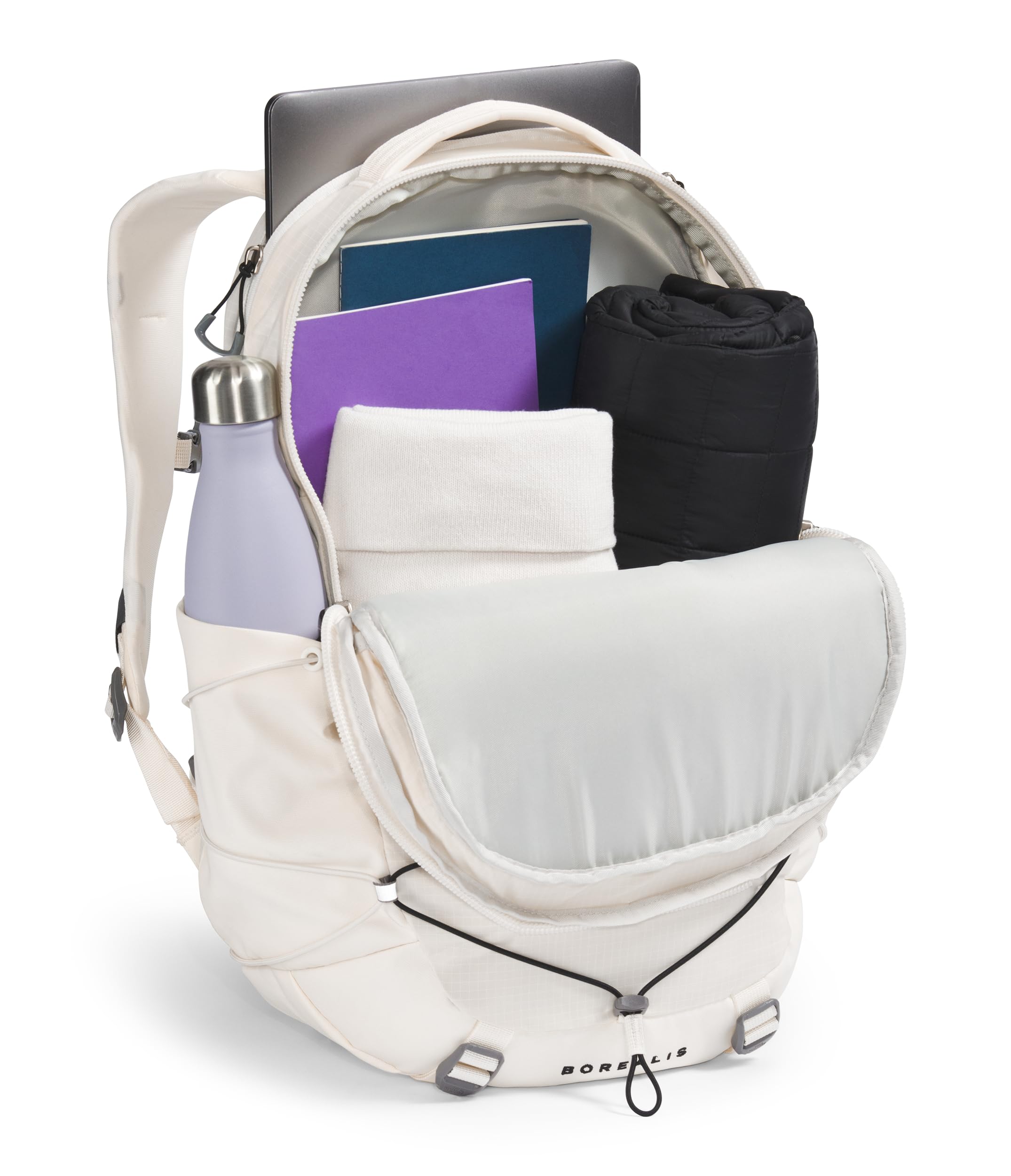 THE NORTH FACE Women's Borealis Commuter Laptop Backpack - Lightweight Water-Resistant Daypack for Work, School & Travel - Gardenia White/TNF Black - One Size