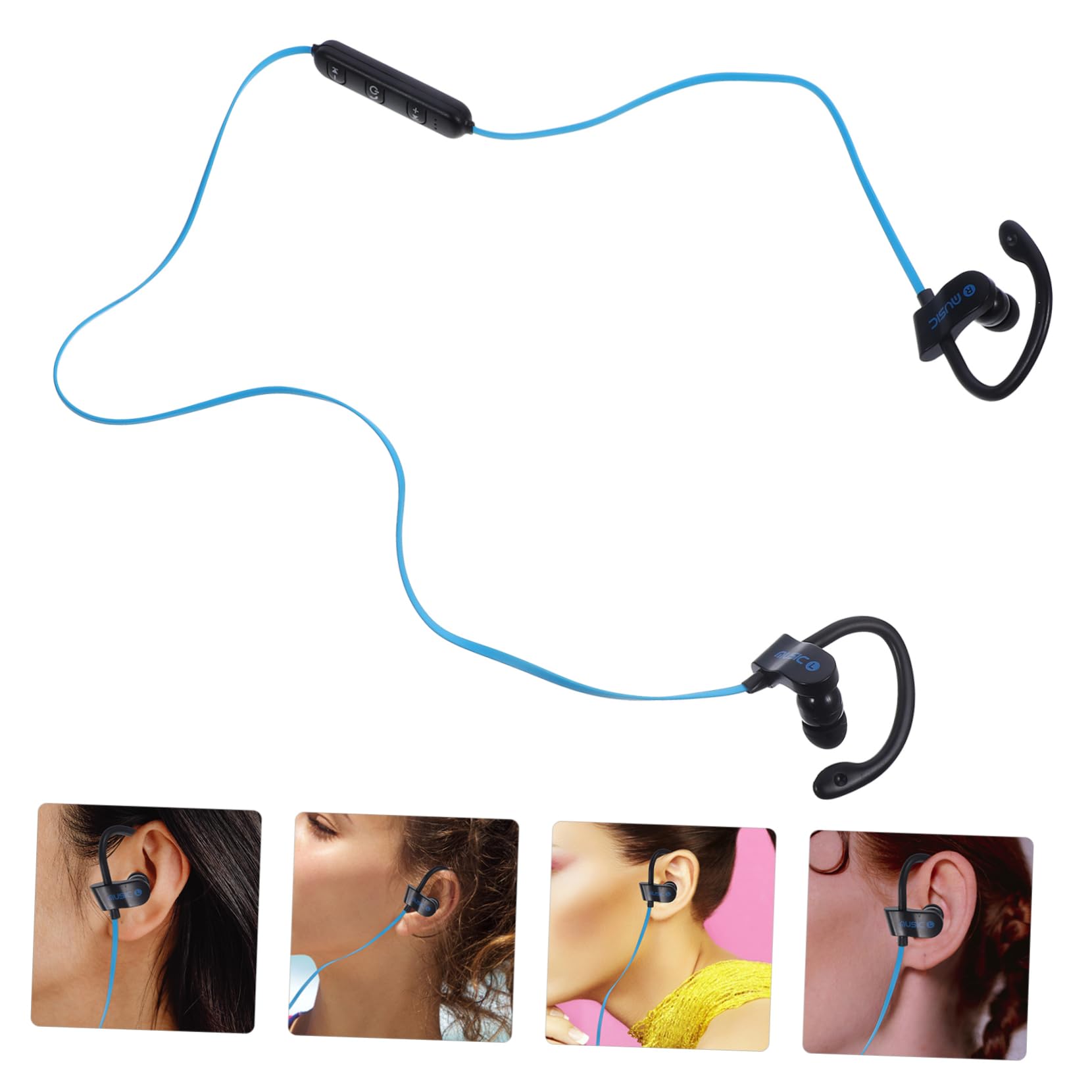 Artibetter 3 Pack Comfortable Over-Ear Hook Headphones with Built-in Microphone - Wired Stereo Headset with 10mm Speaker (Black) for Running, Workout, Gaming & Office Use