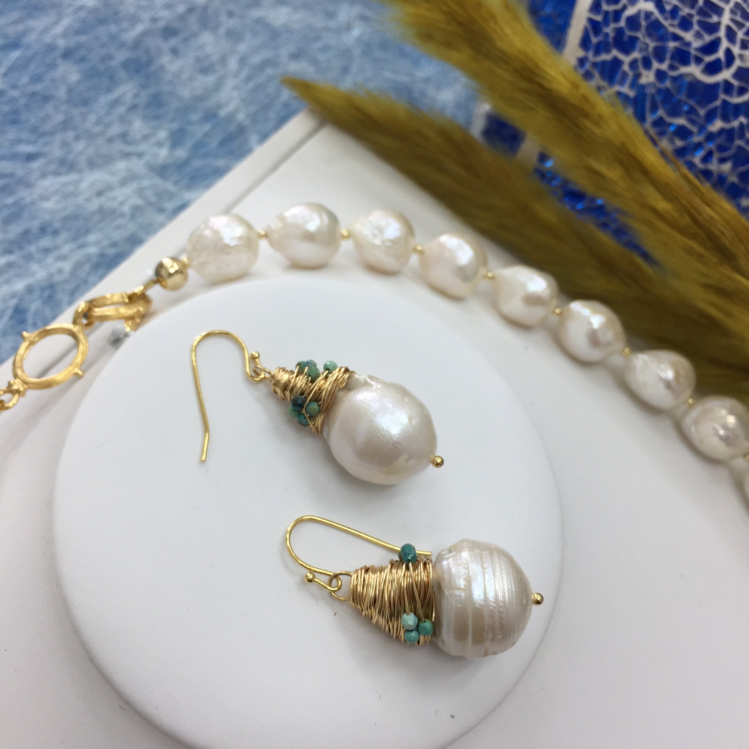 Handmade Freshwater Pearl Drop Earrings for Women - Elegant Dangle Jewelry Gift for Wedding, Party & Special Occasions